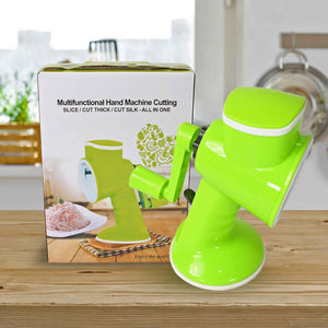 8247 6 In 1 Multi Functional Vegetable Cutter Slicer Hand Machine Cutting Slice Cut Thick Cut Silk All In One Vegetable Chopper Cutter Slicing Cutter Barrel - Vegetable Grater With 6 Removable Blades