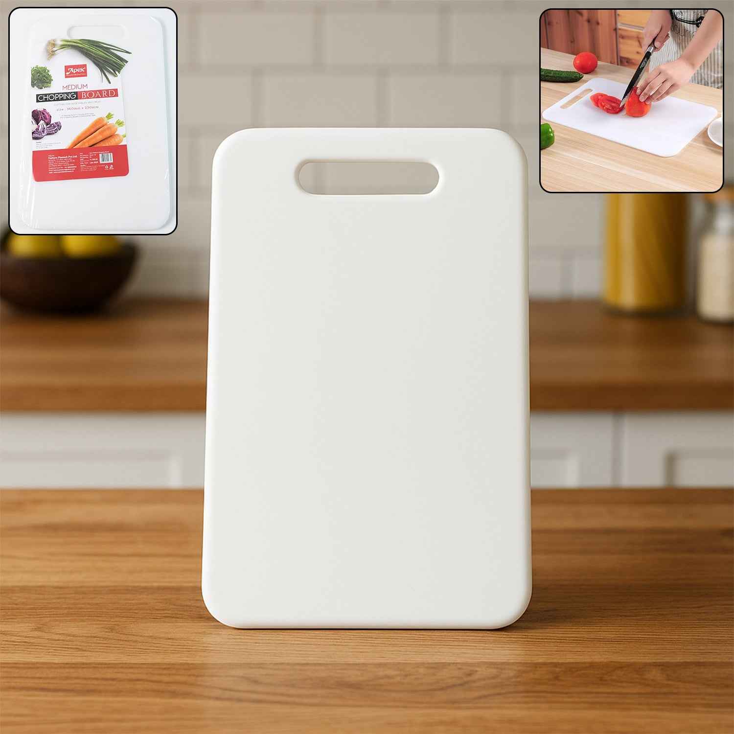 Apex Medium Plastic Chopping Board (3623 Cm 1 Pc)