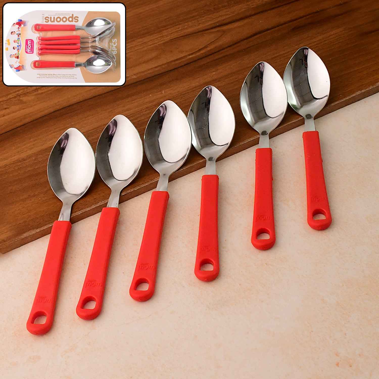 Supermom Premium Stainless Steel Table Spoon (6 Pc Set)