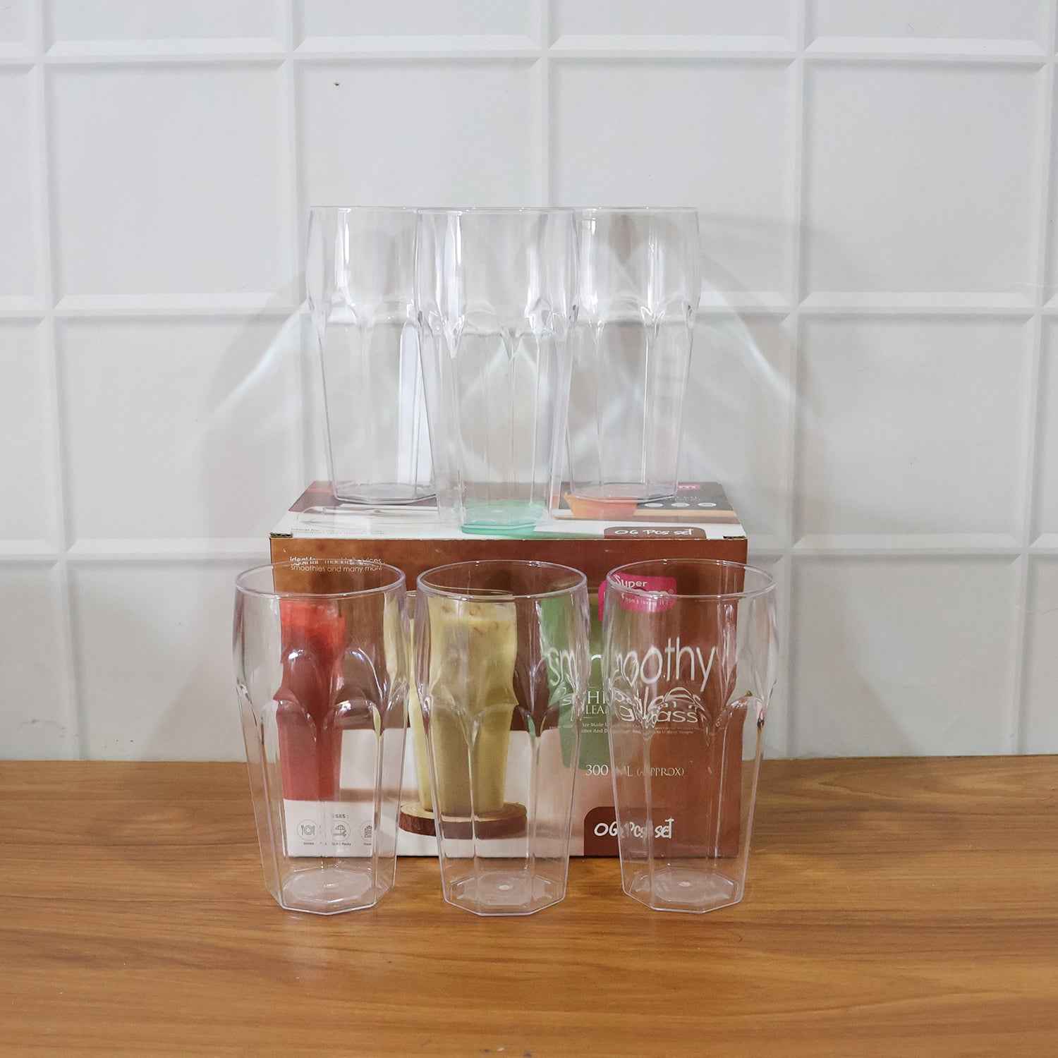 Supermom Transparent Smoothy Glass Set (Approx 300ml 6 Pc)