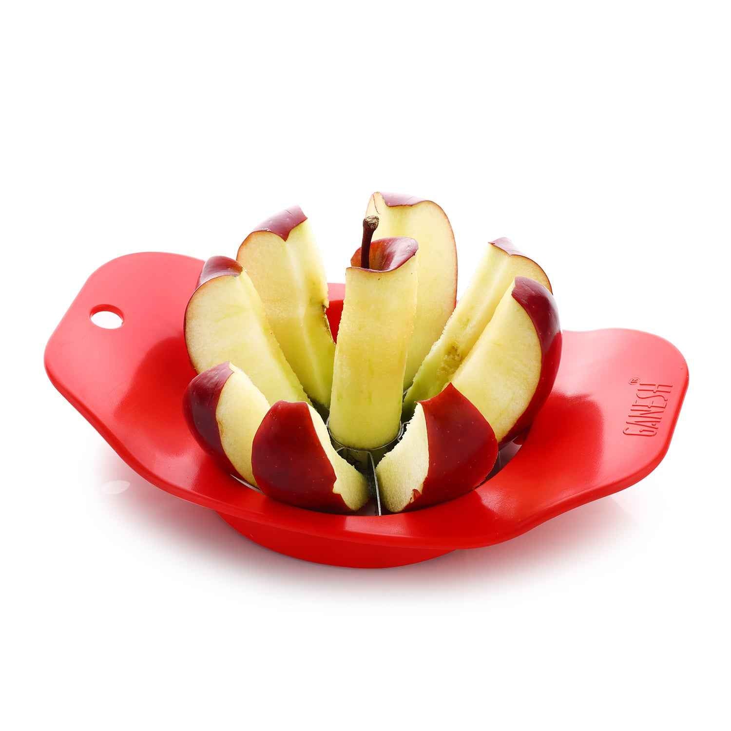 8124 Ganesh Plastic Stainless Steel Apple Cutter (Colors May Vary)