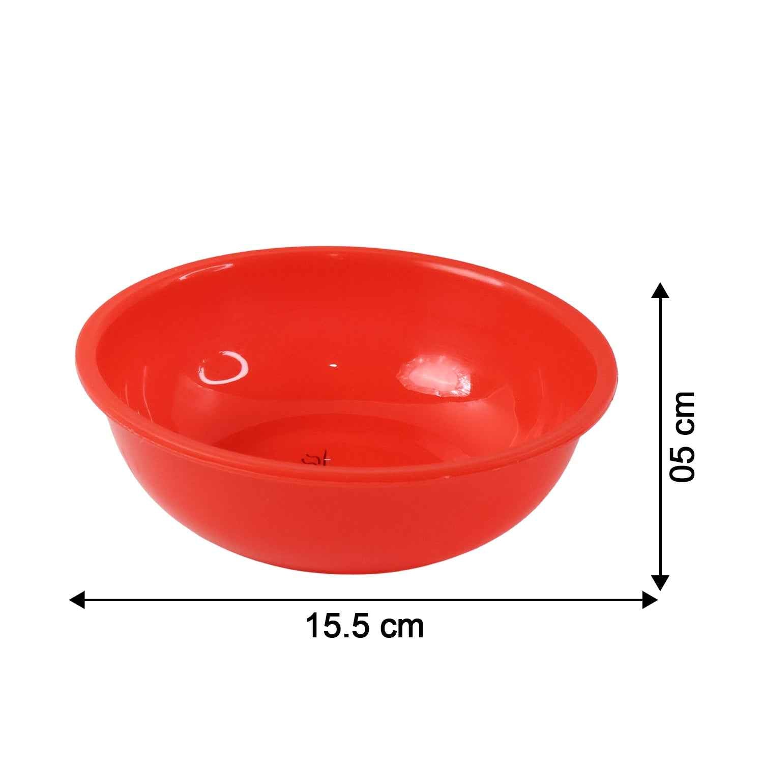 Plastic 6 Inch Red Round Deep Serving Bowl (1 Pc)