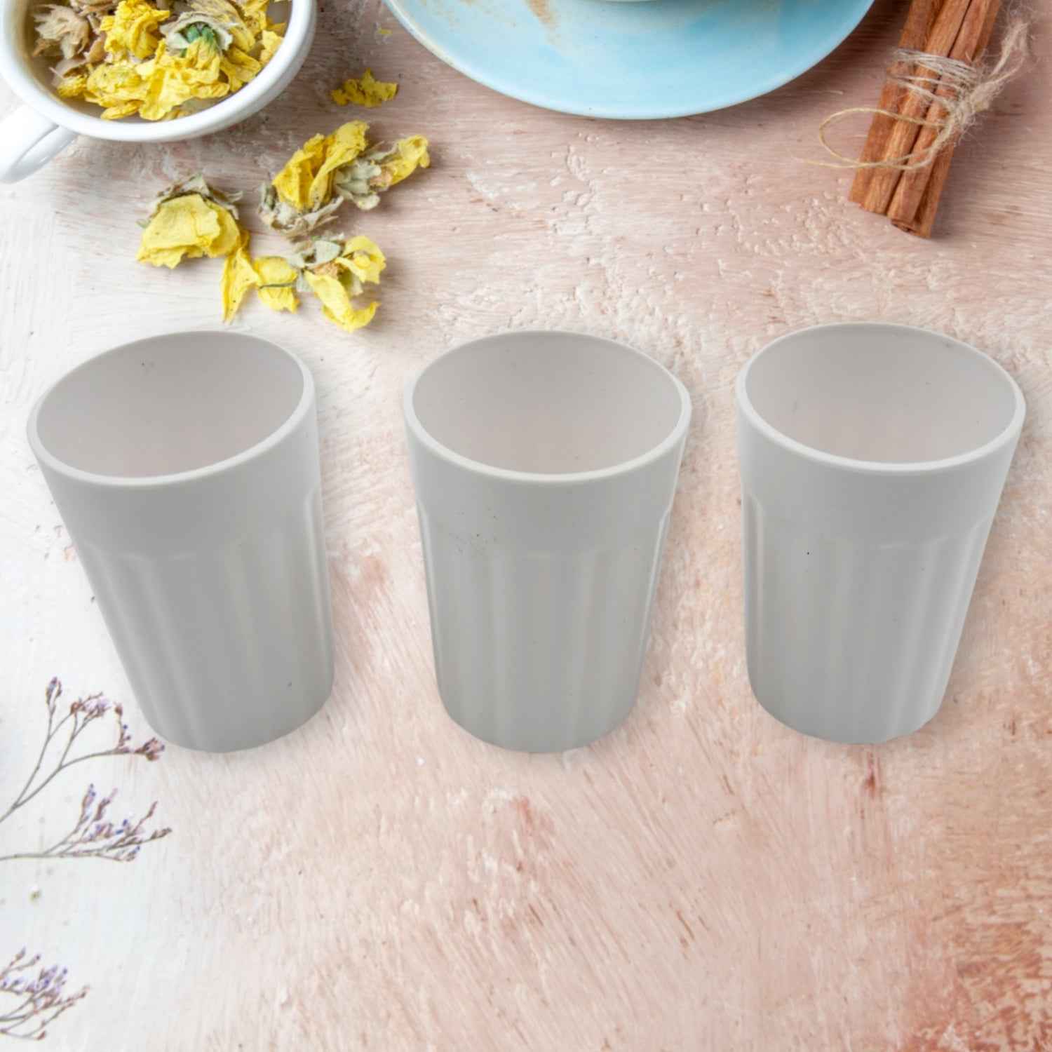 5719 Small Plastic Coffee Tea Cups Reusable Plastic Cup Mug Lightweight Microwavable Dishwasher Safe Unbreakable Camping Coffee Mugs For Tea Milk Water Juice Tea (3 Pcs Set)