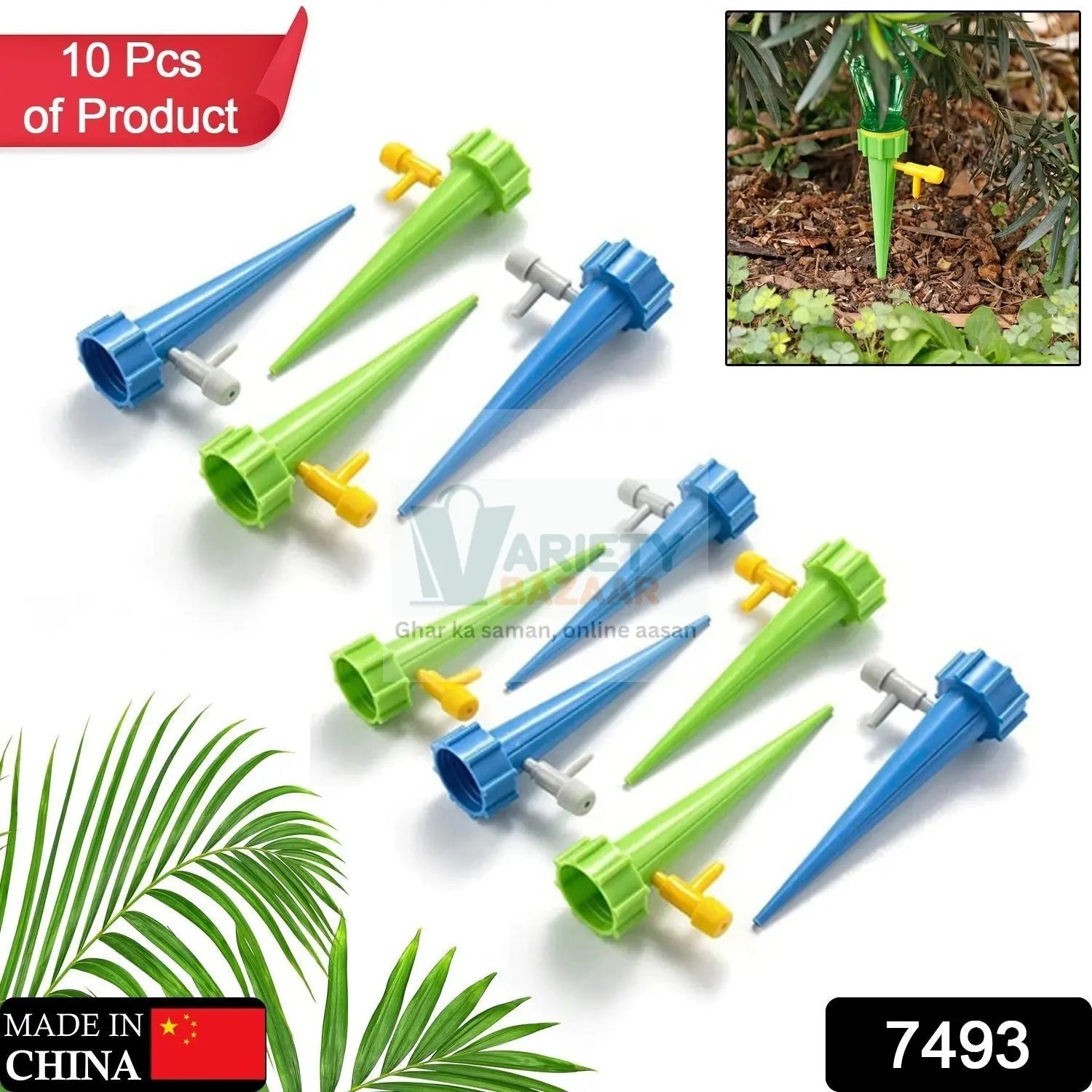 Plant Watering Spikes self Watering Spikes Water dripper for Plants, Adjustable Plant Watering Devices with Slow Release Control Valve Switch Travel Sahayak