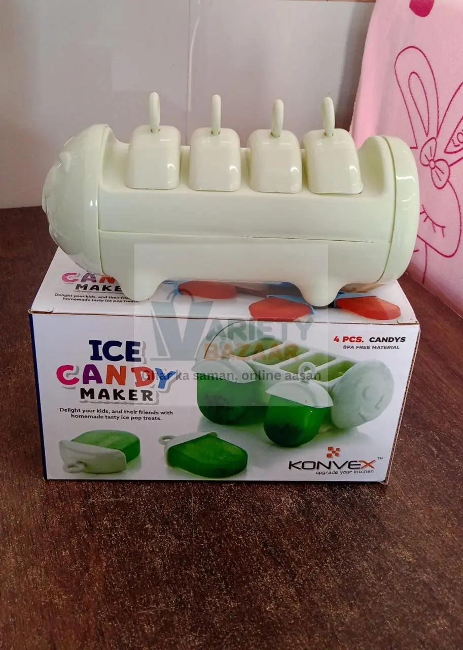 Plastic Ice Candy Maker 4 Compartment / Grid Kulfi Candy (1 Pc) Variety Bazaar
