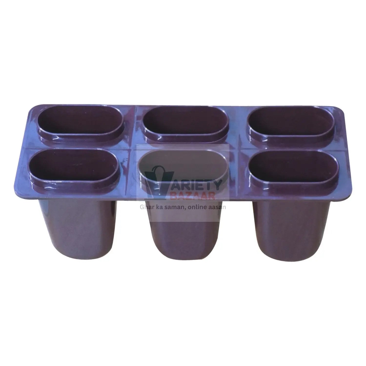 Plastic Ice Candy Maker Kulfi Maker Moulds Set with 6 Cups (Multicolour) Variety Bazaar