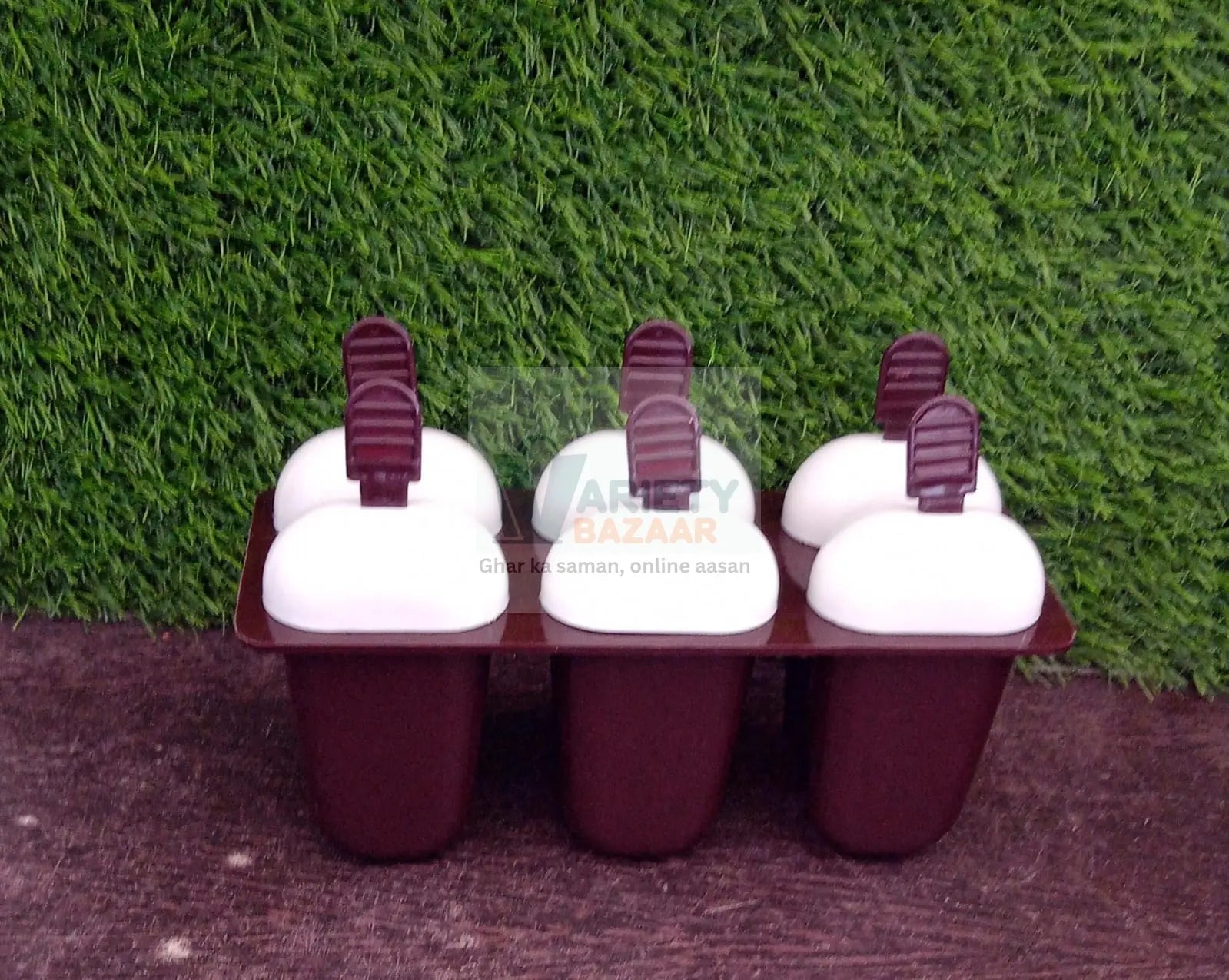 Plastic Ice Candy Maker Kulfi Maker Moulds Set with 6 Cups (Multicolour) Variety Bazaar