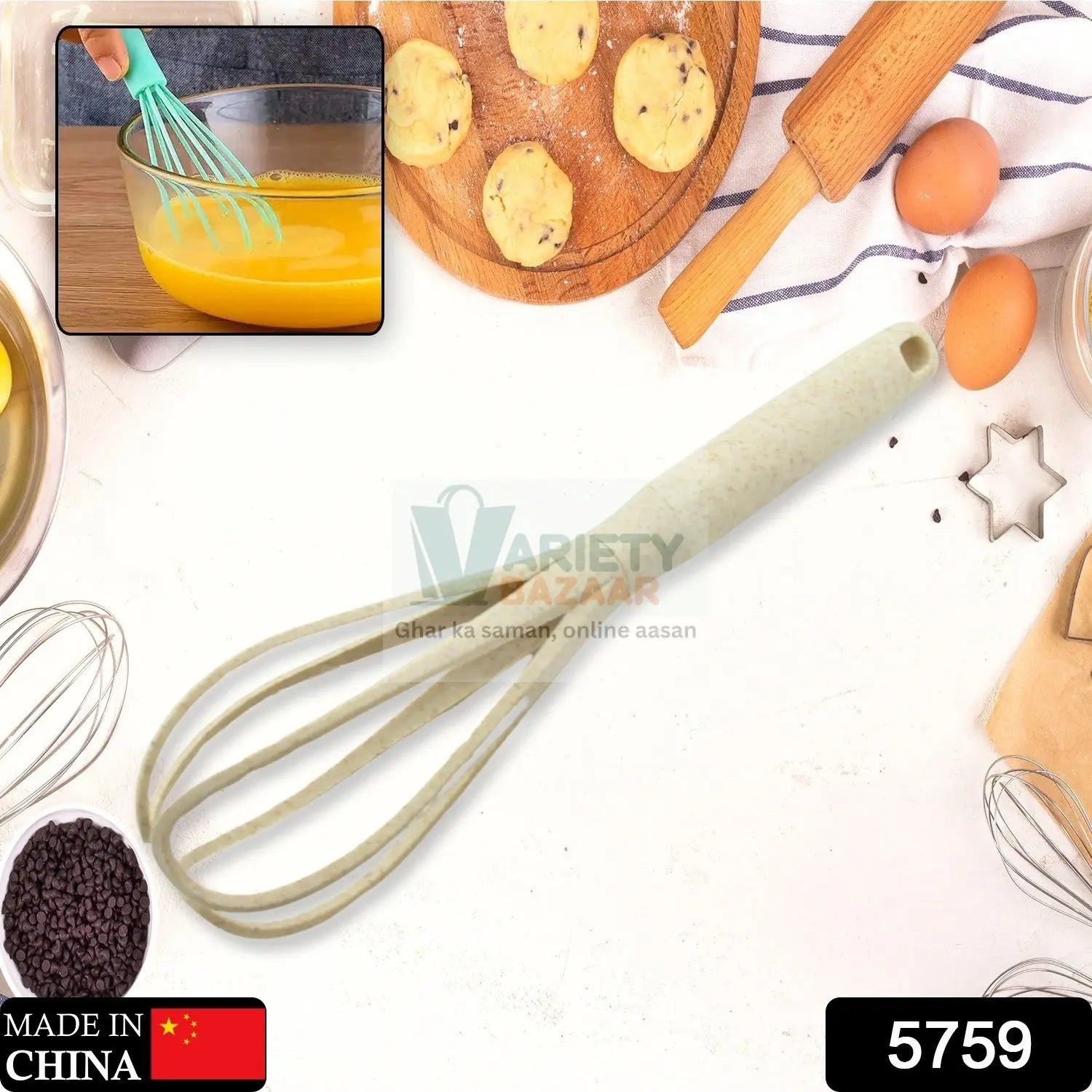 Plastic Kitchen Accessories Whisk , Pasta Spoon & Soup Spoon Heat Resistant Non Stick Spoons Kitchen Cookware Items (1 Pc ) Travel Sahayak