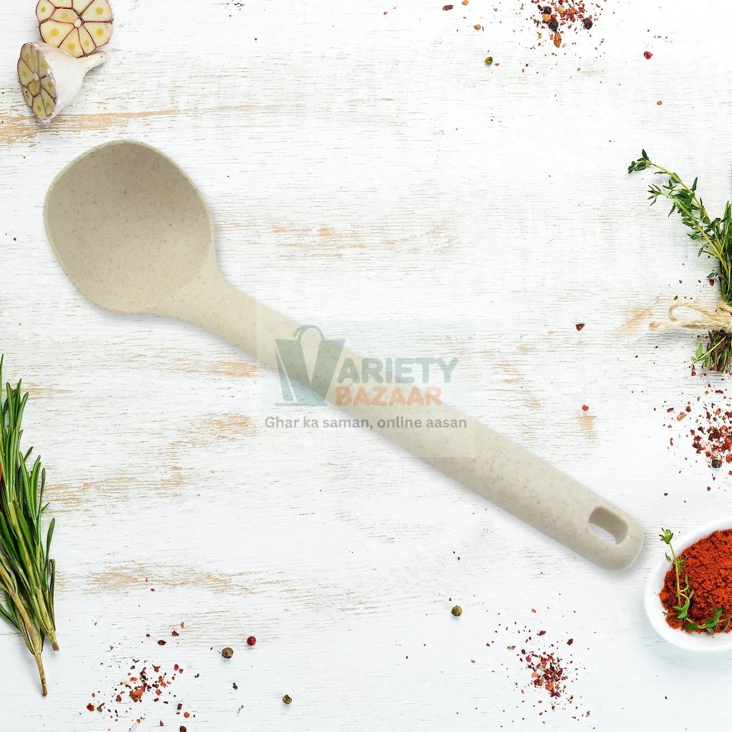 Plastic Kitchen Accessories Whisk , Pasta Spoon & Soup Spoon Heat Resistant Non Stick Spoons Kitchen Cookware Items (1 Pc ) Travel Sahayak