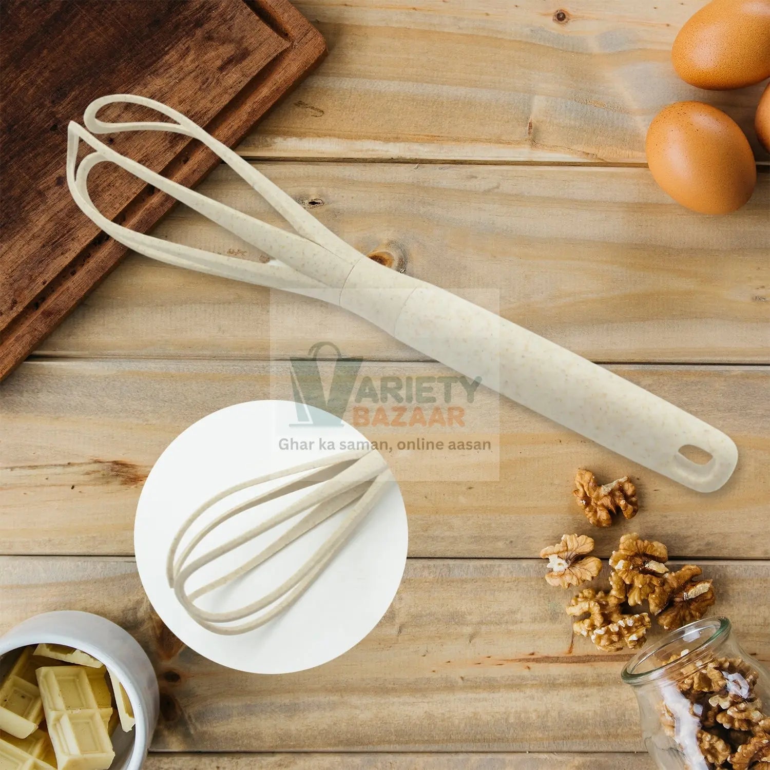 Plastic Kitchen Accessories Whisk , Pasta Spoon & Soup Spoon Heat Resistant Non Stick Spoons Kitchen Cookware Items (1 Pc ) Travel Sahayak