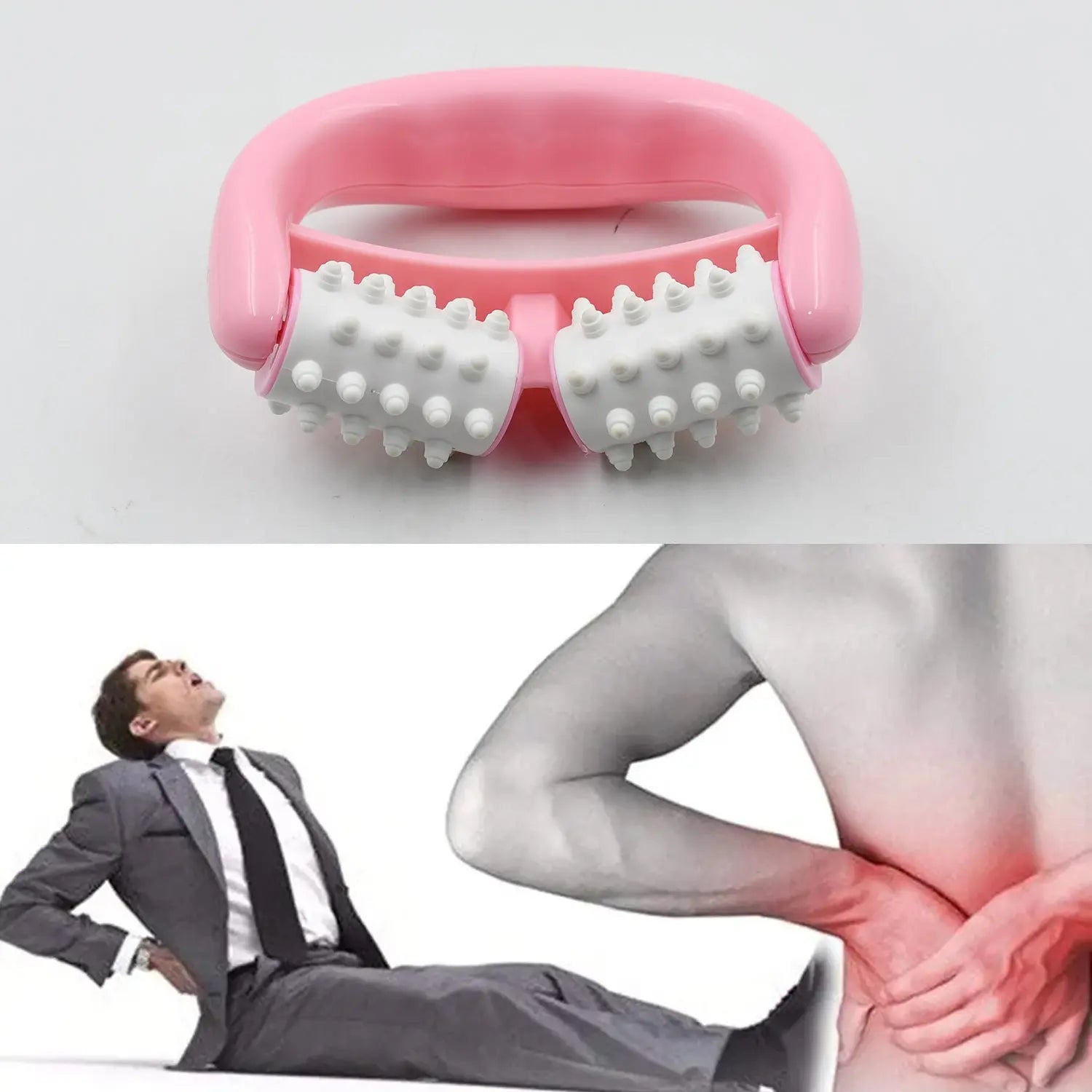 Plastic Massage Roller - 2-Roller Manual Design for Cellulite & Muscle Pain Relief Variety Bazaar