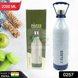 Plastic Sports Insulated Water Bottle with Handle Easy to Carry High Quality Water Bottle, BPA-Free & Leak-Proof! for Kids' School, For Fridge, Office, Sports, School, Gym, Yoga (1 Pc, 1500ML & 2200ML) Travel Sahayak