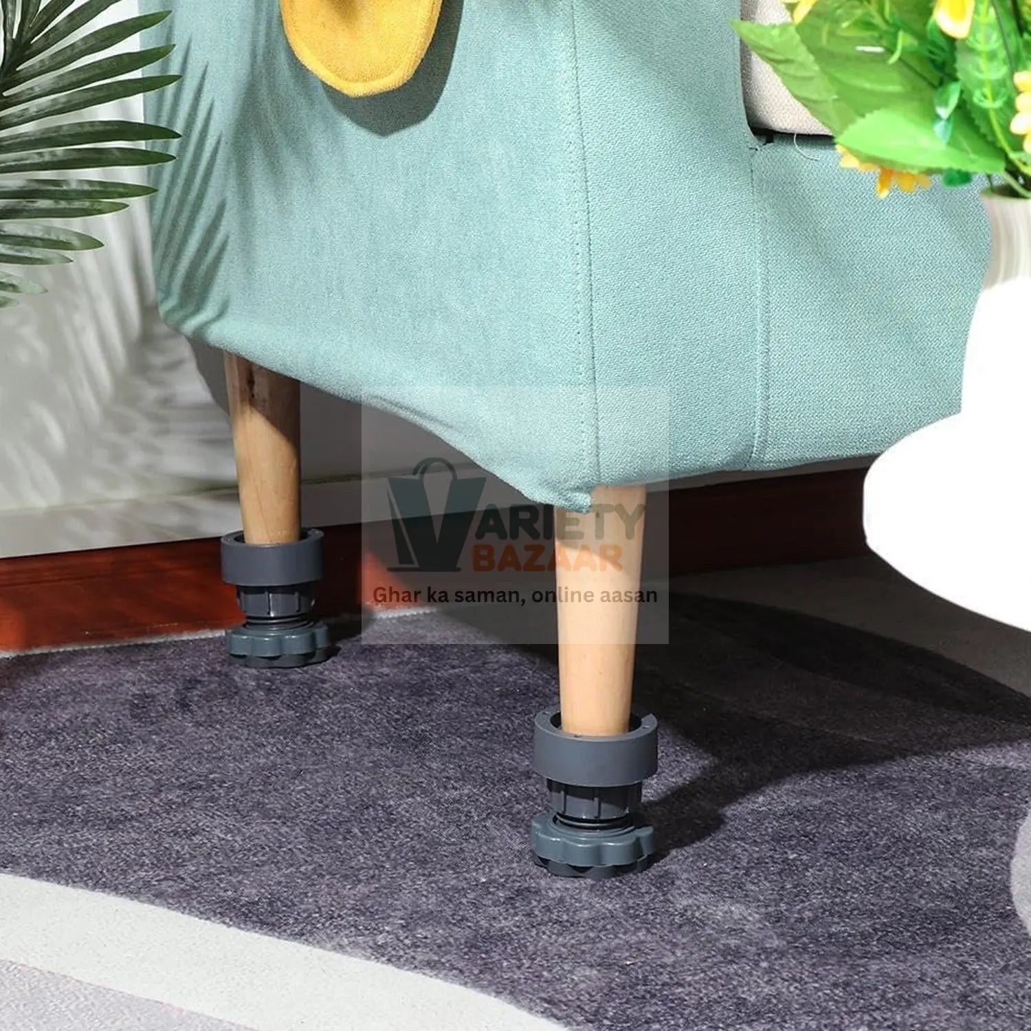 Plastic Washing Machine Vibration Feet , Adjustable Highly Non-Slip Support Anti Vibration Walk Shock Absorber Noise Cancelling Furniture Lifting Base (4 Pcs Set) Variety Bazaar