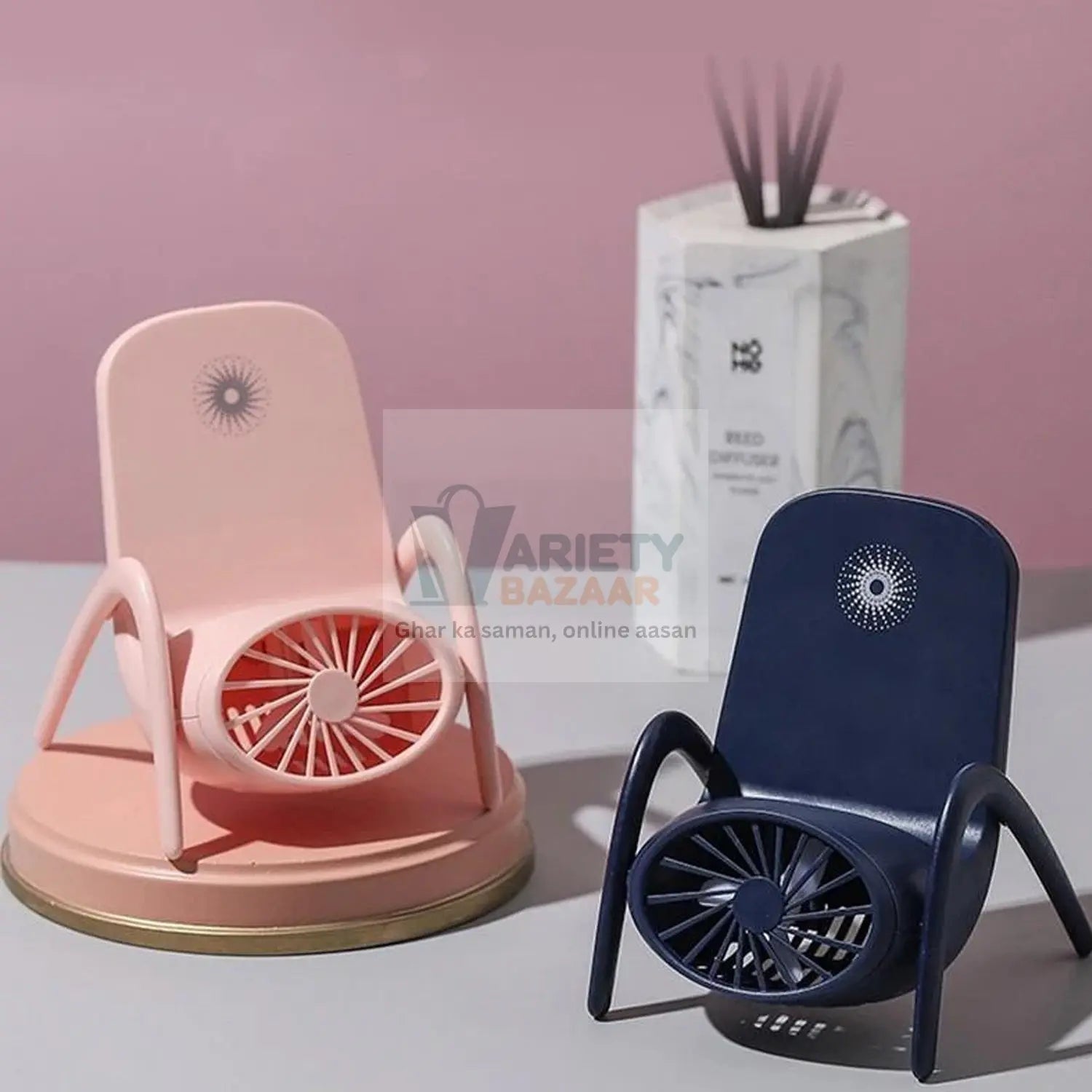 Portable Mobile Phone Holder Fan – Handheld, Multi-Function (Battery Not Include) Variety Bazaar