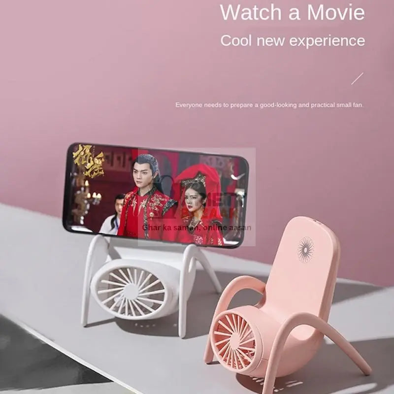 Portable Mobile Phone Holder Fan – Handheld, Multi-Function (Battery Not Include) Variety Bazaar