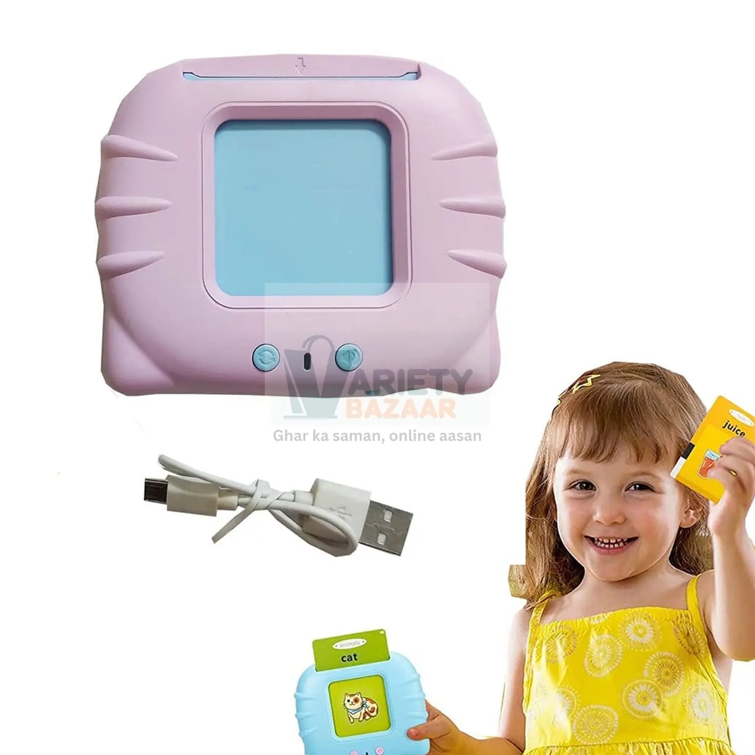 Preschool Learning Toys Flash Cards for Small Kids Educational Toys English Words Learning Machine for Kids with 224 Words, Birthday Gift for Kids Intelligent Electric Kids Language Card (1 Set) Variety Bazaar