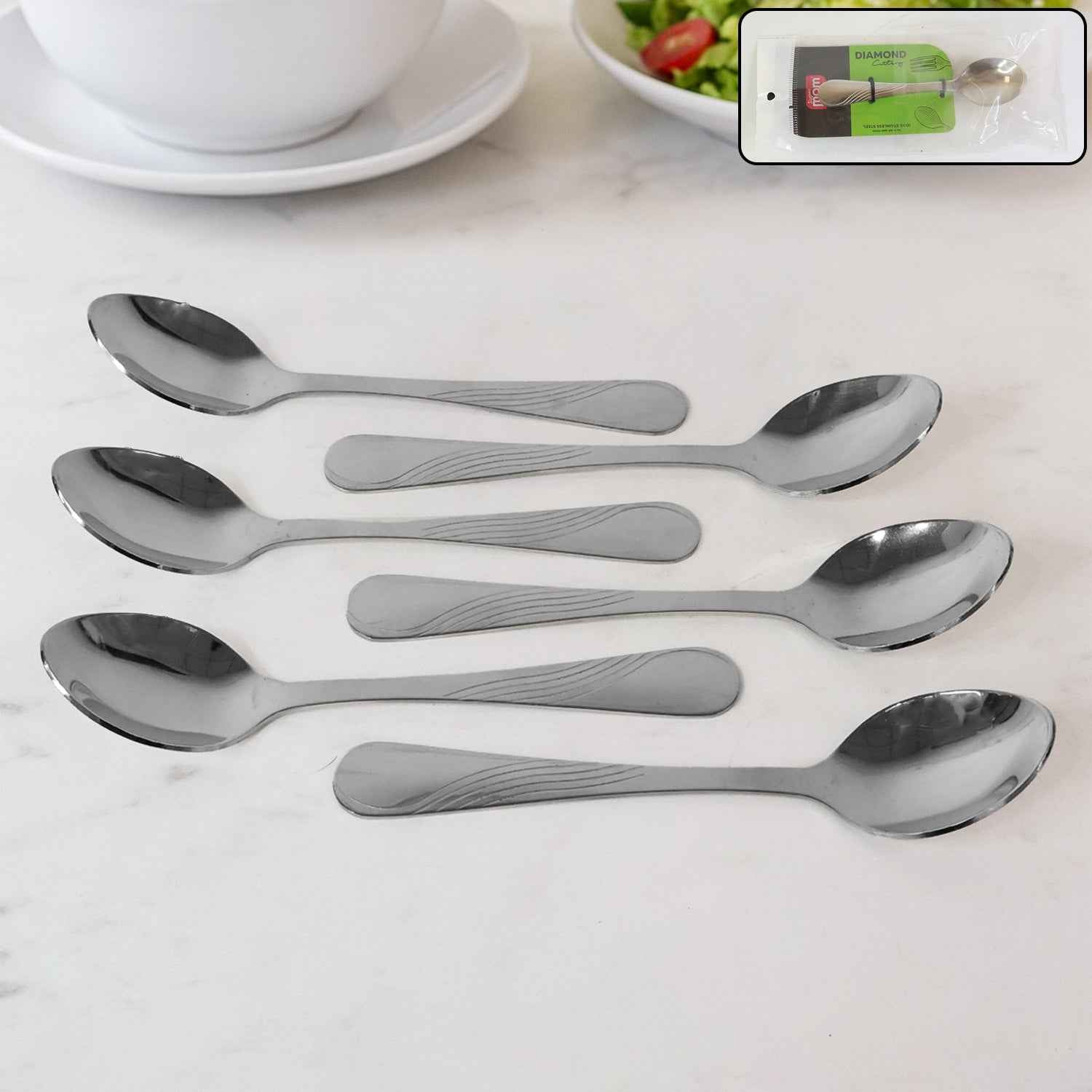 Supermom Diamond Stainless Steel Dining Spoon (6 Pc Set)