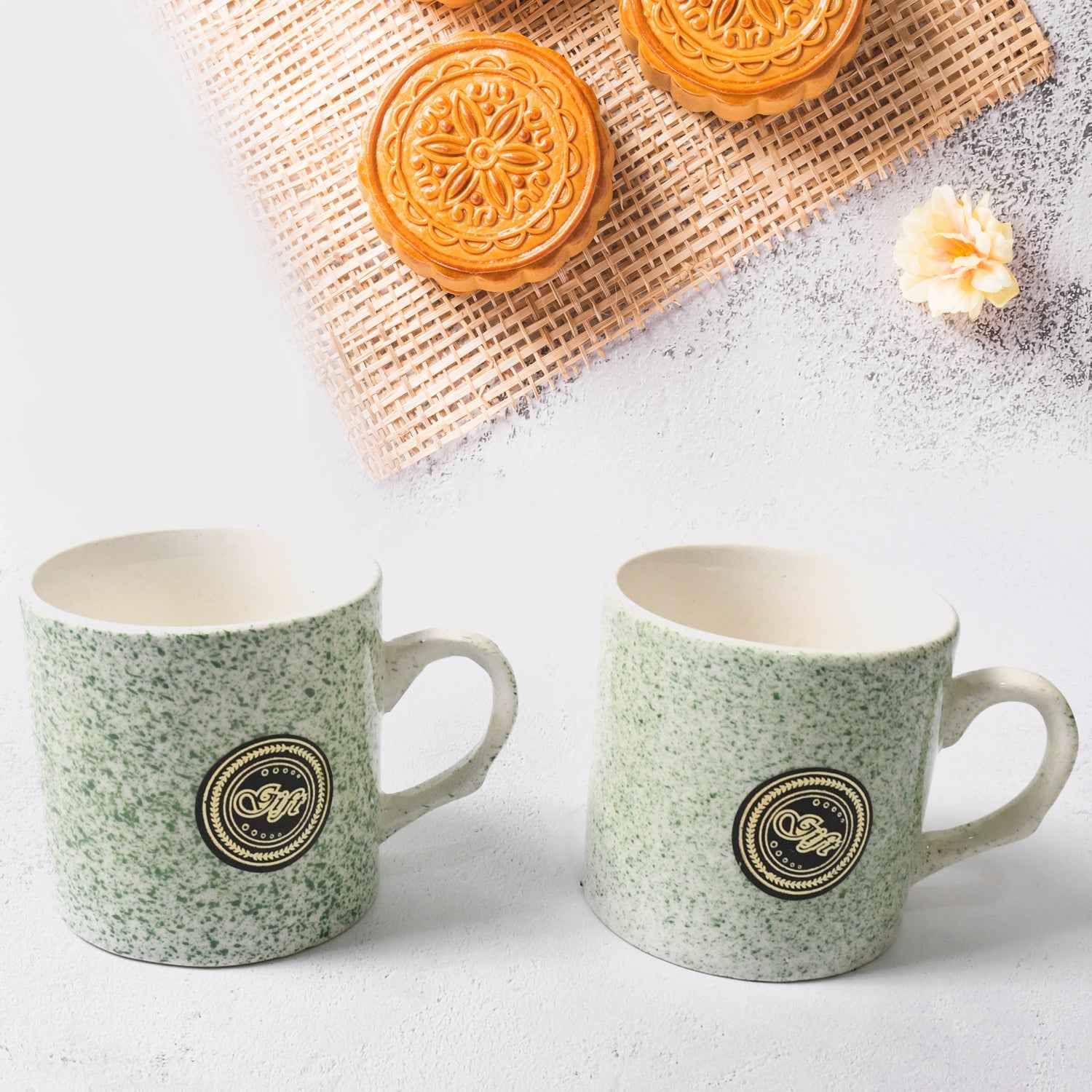 8227 Alpino Ceramic Tea Cups Set With Plastic Serving 2 Compartment Platter Milk Cup Mug Coffee Cup Tea Cup Bpa Free Food Grade Or Outdoor For Household Gift For Birthday (3 Pcs Set)