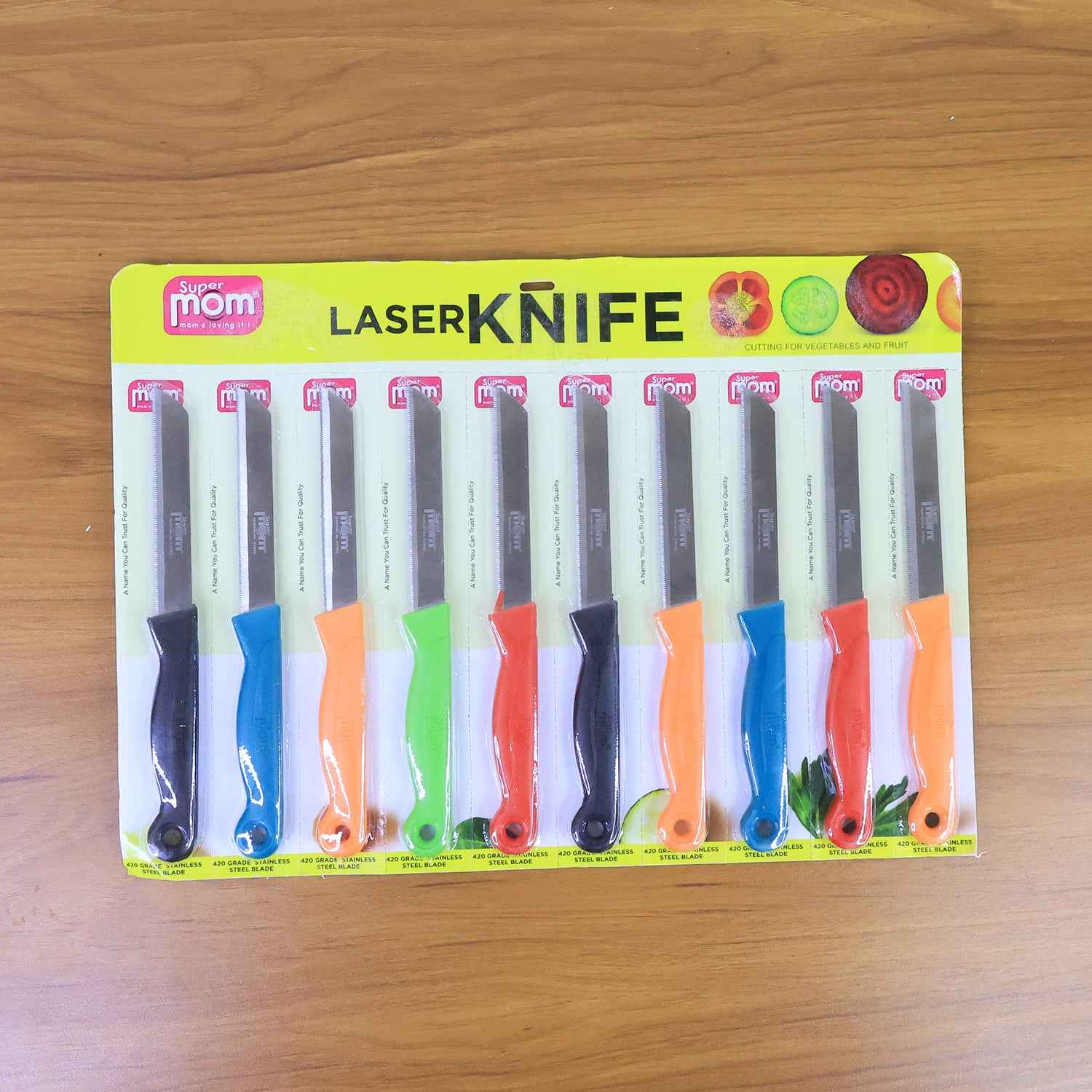 Supermom Stainless Steel Kitchen Laser Knife (10 Pc Set)