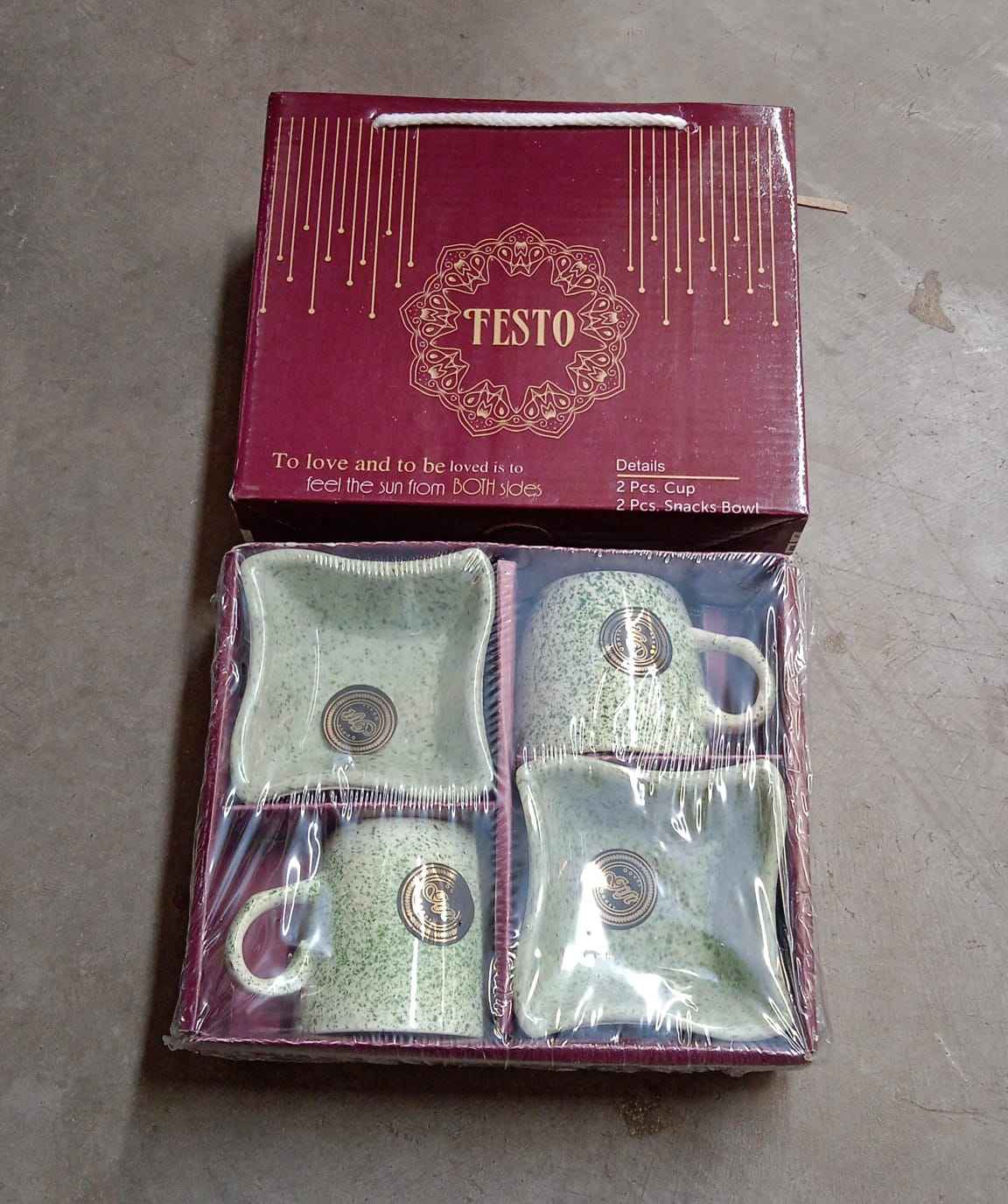 8224 Festo Ceramic Tea Cups Mug Set Including Snacks Serving Bowl Milk Cup Coffee Cup Tea Cup Breakfast Cup Drinking Mug Or Outdoor For Household Gift For Birthday Wedding Party (4 Pcs Set)