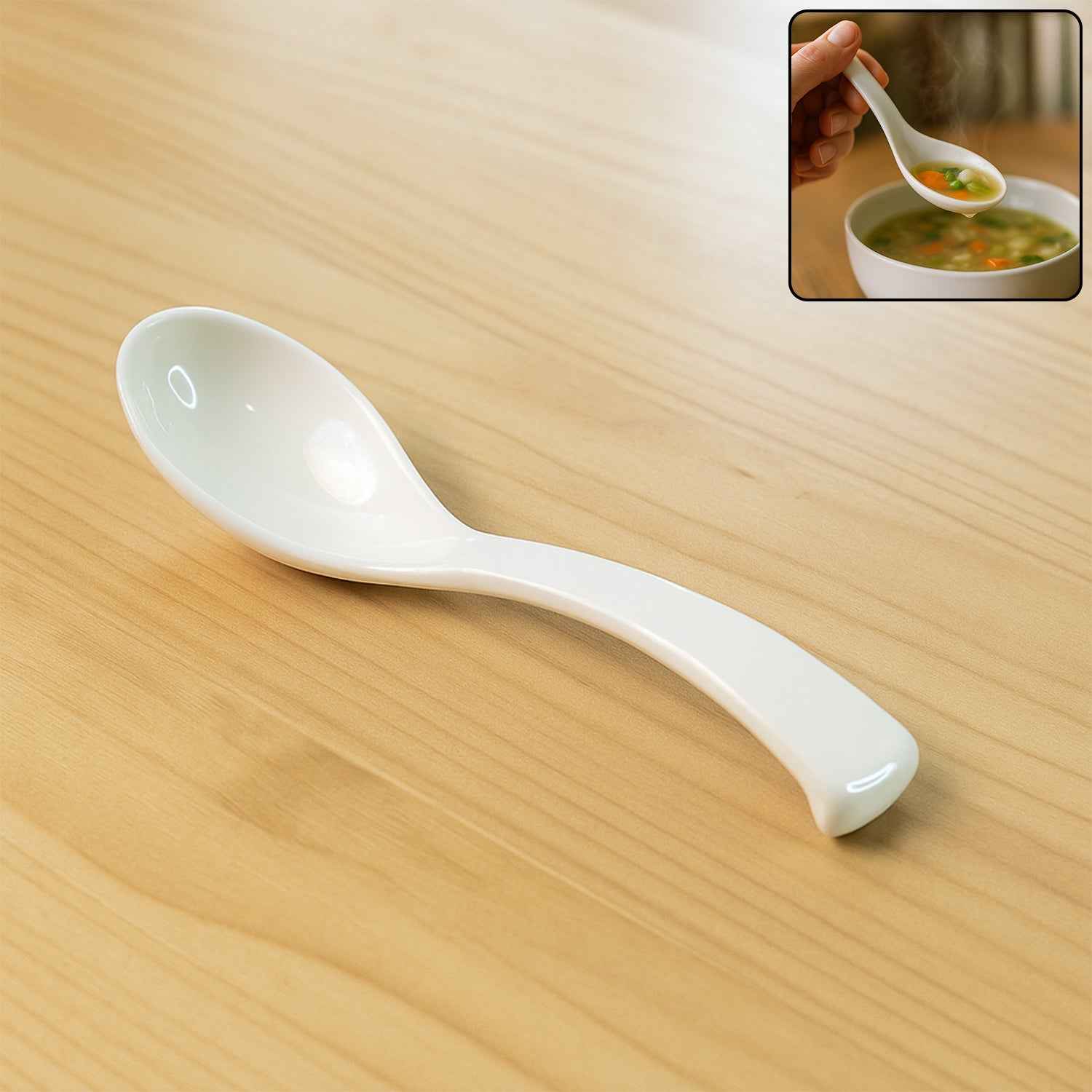Plastic Soup Spoon Deep Bowl (1 Pc White)