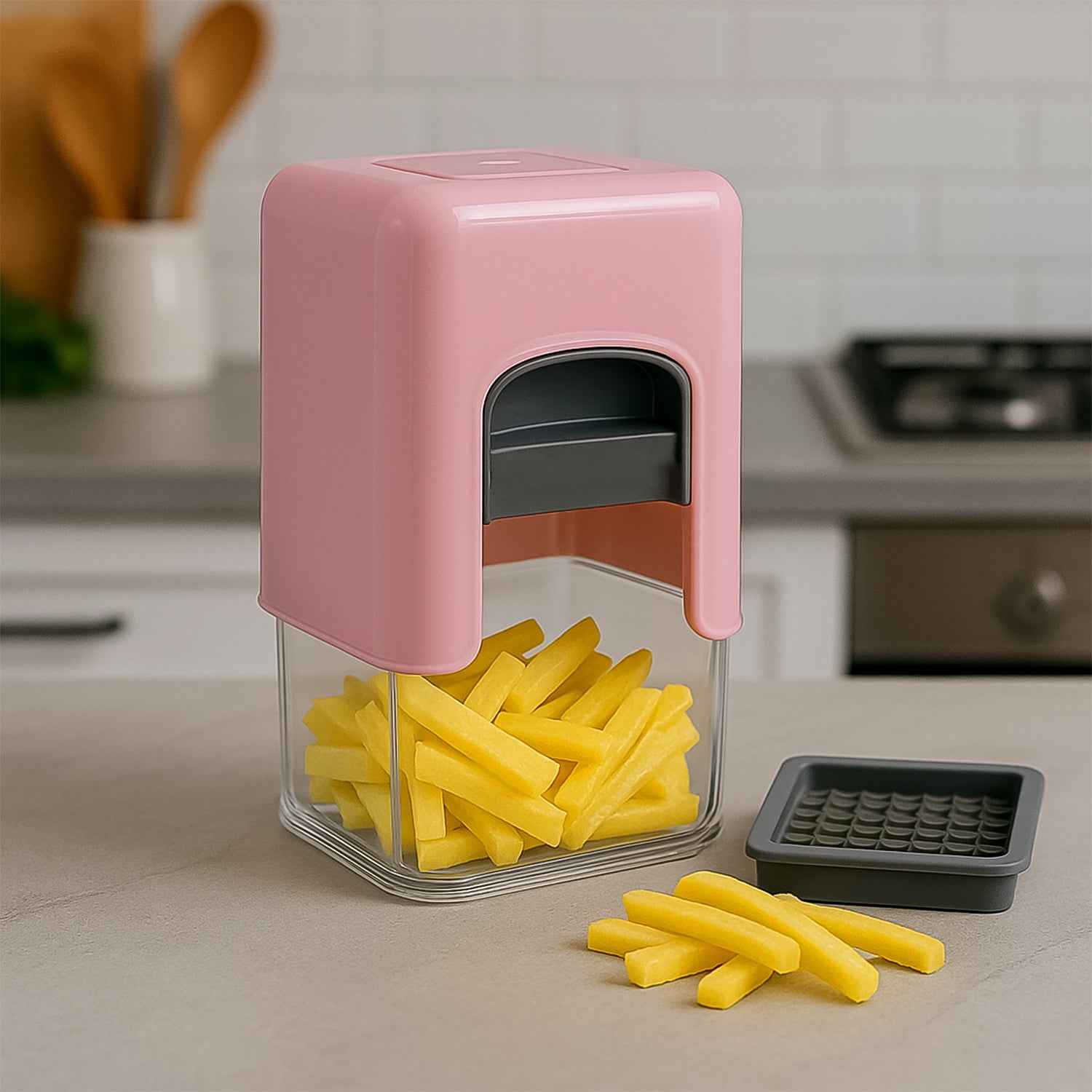 Apex Heavy Duty Potato Chipser Vegetable Chopper With Dual Blade Set