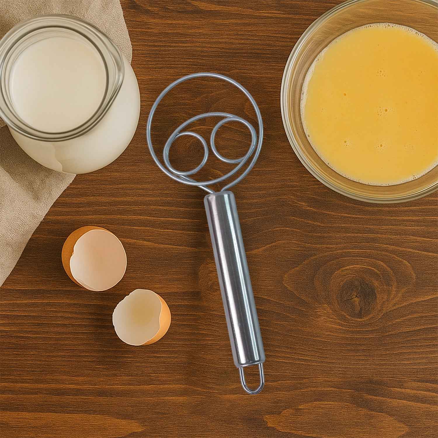 2-piece Stainless Steel Spiral Hand Whisk - (2 Pc Set)