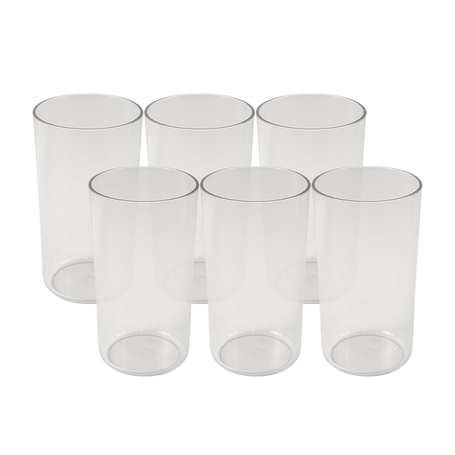 Apex Clear Plastic Tumbler Glass Set 6-piece Unbreakable