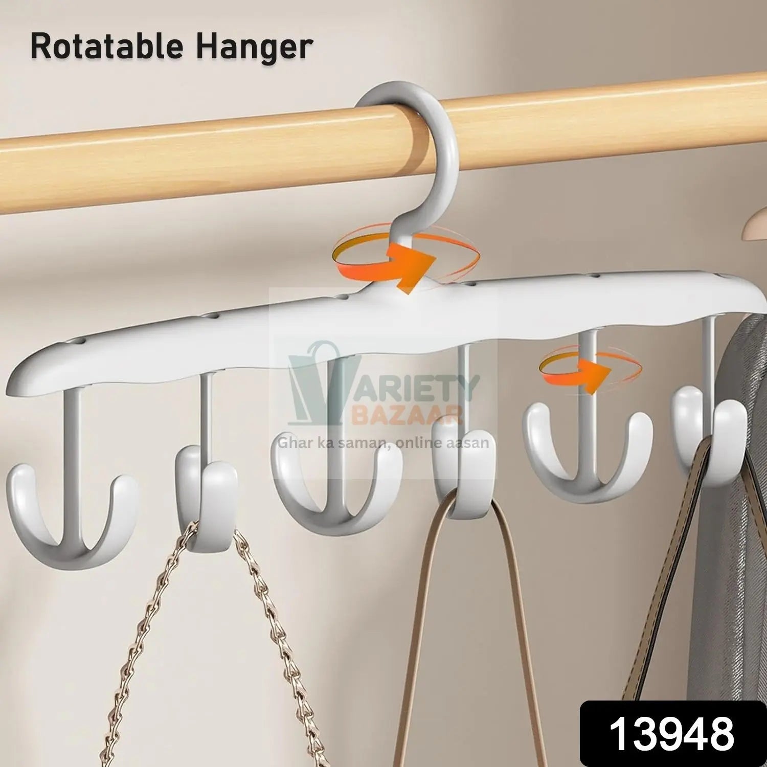 Rotatable Tank Top Hanger – Space Saving Closet Organizer for Dorms & Apartments (12-Hook) Variety Bazaar