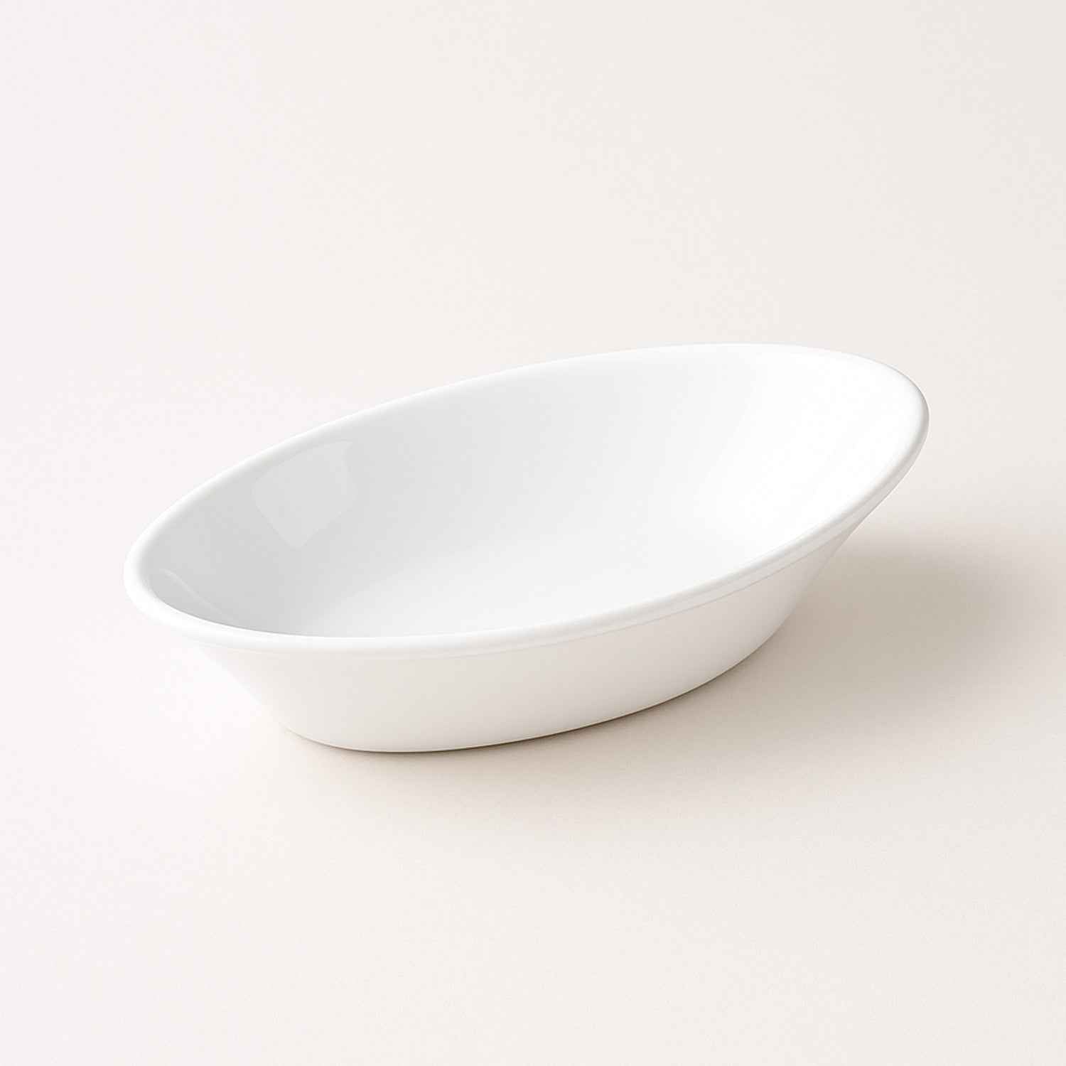 Plastic Marin Serving Bowl Elegant Oval Deep Bowl (1 Pc White)