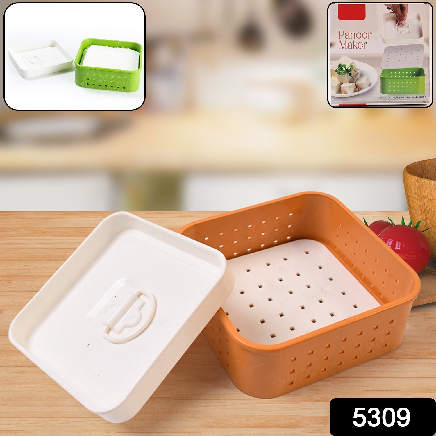 Square Shape Paneer Maker with Lid, Tofu & Sprouts Mould
