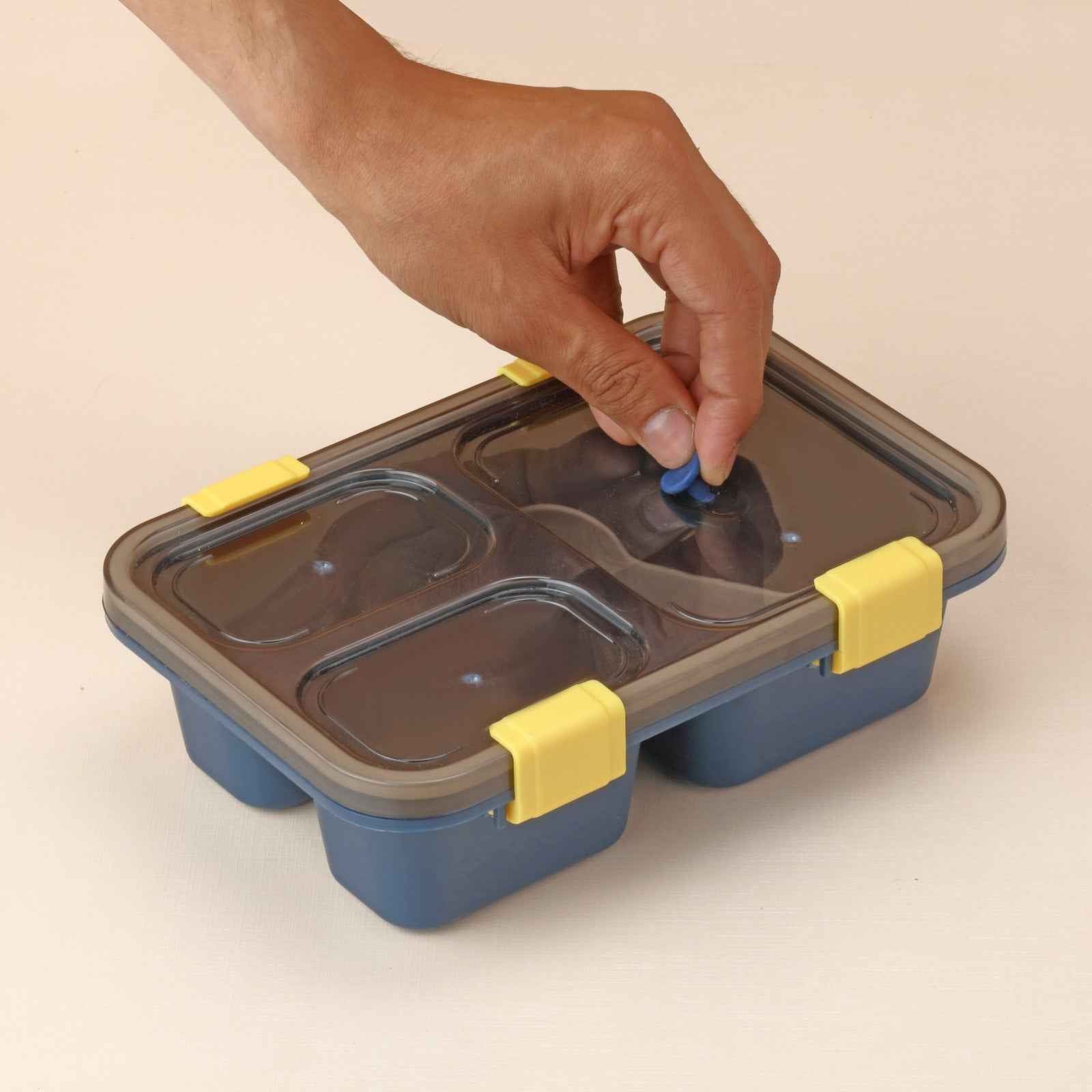 5627 Plastic Lunch Box For Kids Lunch Box For Kids 3 Compartment Insulated Lunch Box Tiffin Box For Boys Girls School Office Men (3 Compartment Lunch Box)