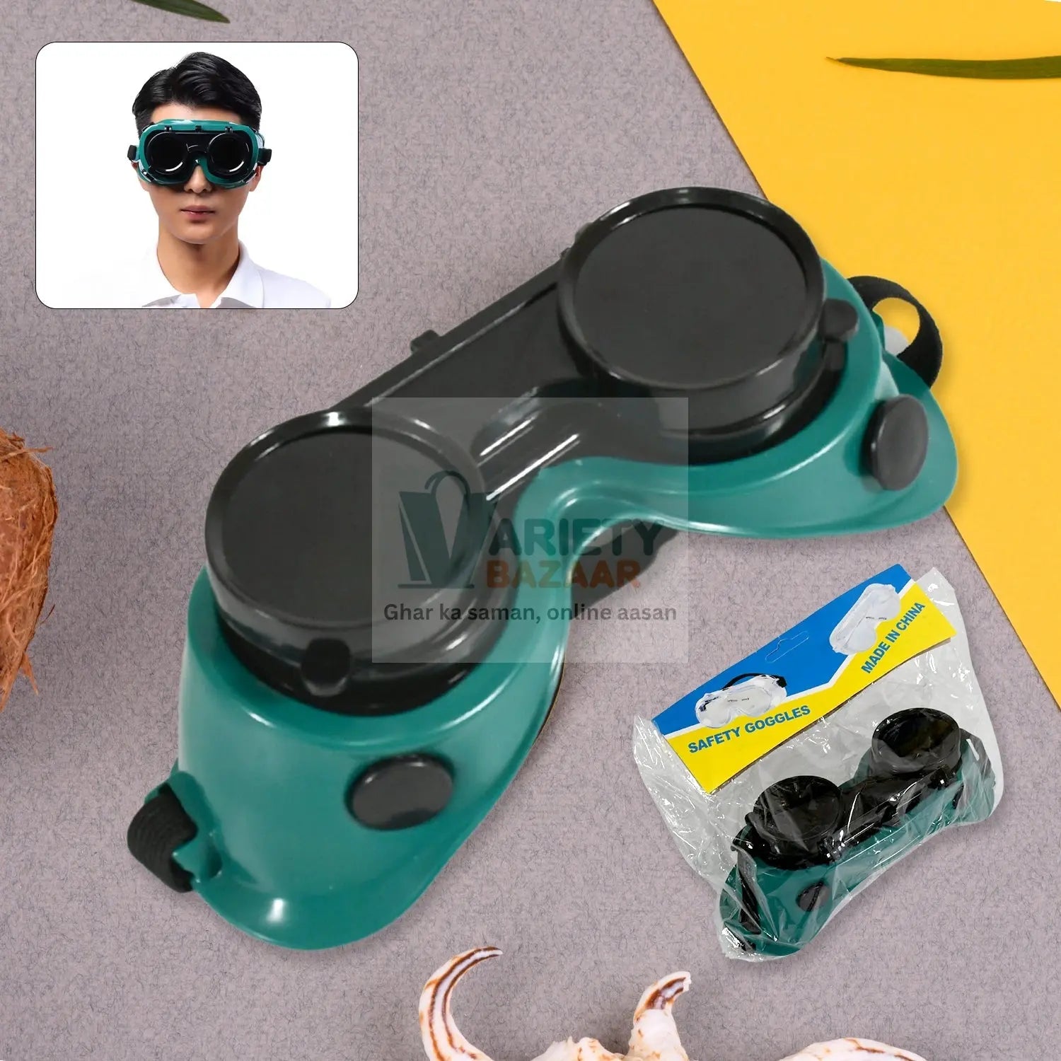 Safety Welding Goggles Anti Radiation Goggles Welder Work Protective Goggles Labour Working Safety Protective Eyewear (MOQ :- 10 Pcs) Variety Bazaar