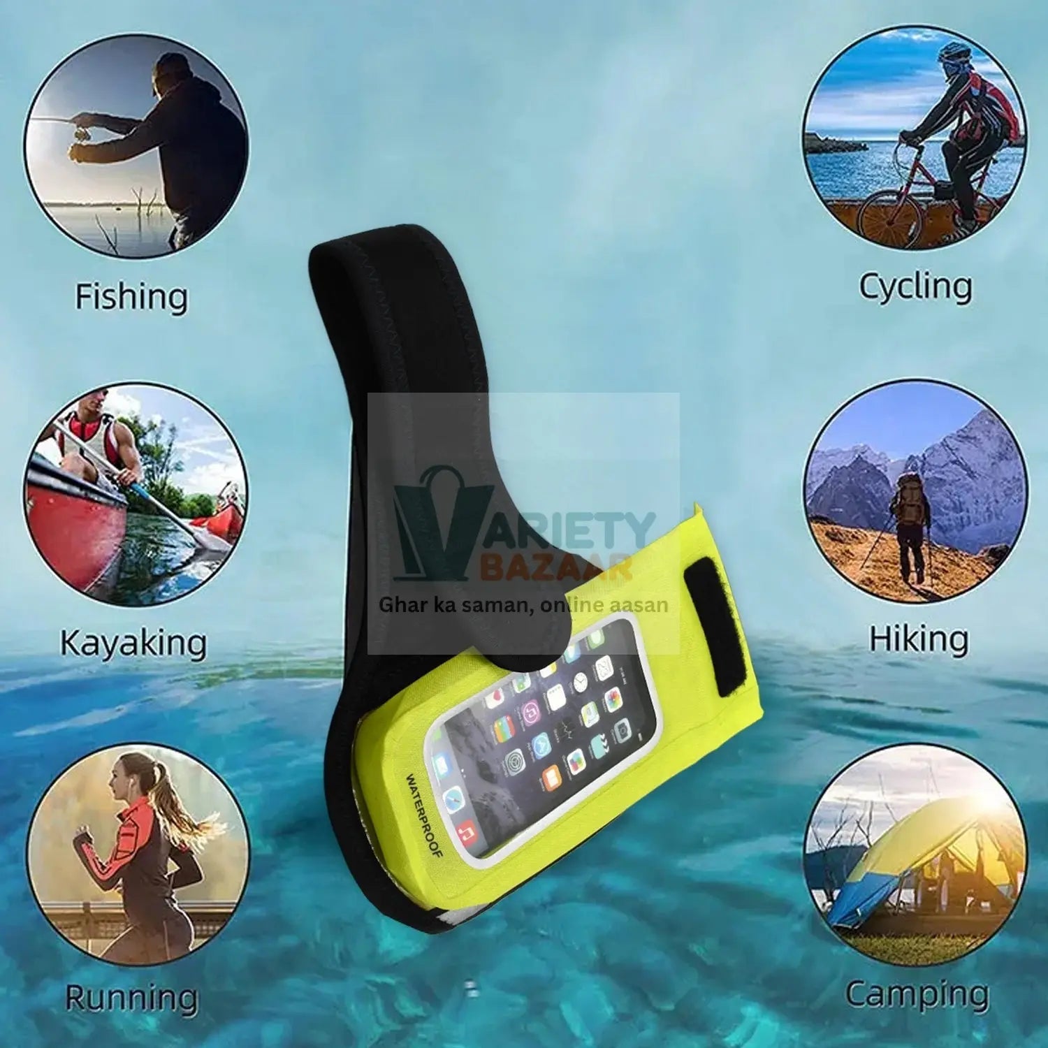 Sports Wrist Bag Running Arm Band Running Armband Phone Arm Pouch Case Cellphone Arm Band Phone Arm Case Holder Sports Phone Armbands Running Phone Holder (1 Pc) Travel Sahayak