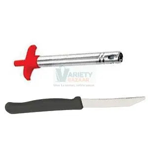 Stainless Steel Electronic Gas Lighter and Knife (2 in 1) Variety Bazaar