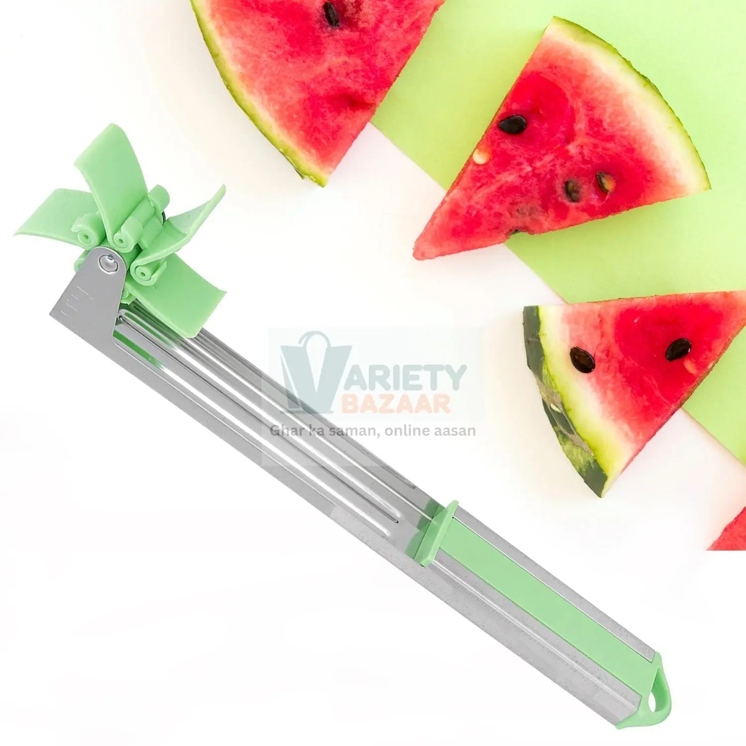 Stainless Steel Washable Watermelon Cutter – Windmill Slicer & Peeler Variety Bazaar