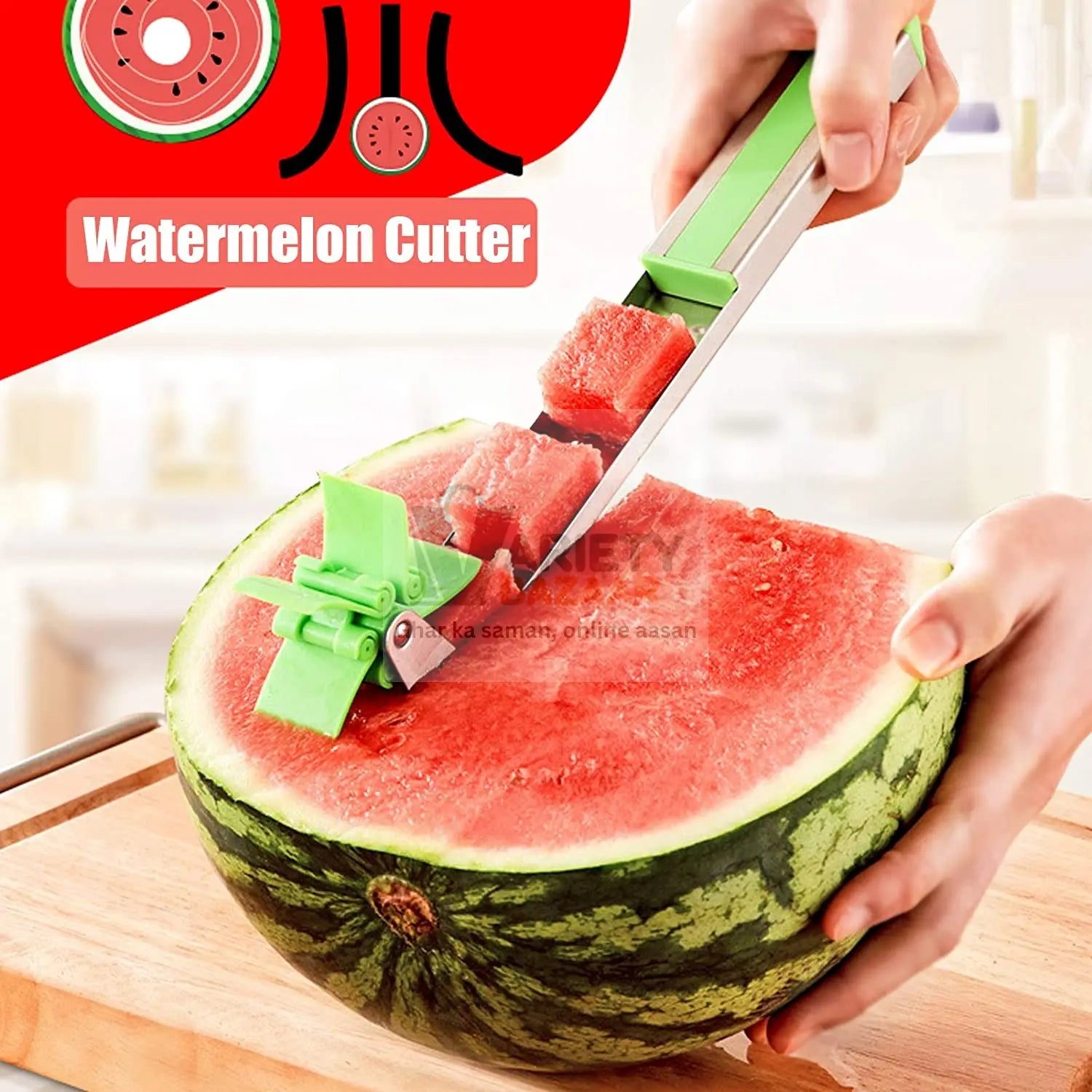 Stainless Steel Washable Watermelon Cutter – Windmill Slicer & Peeler Variety Bazaar