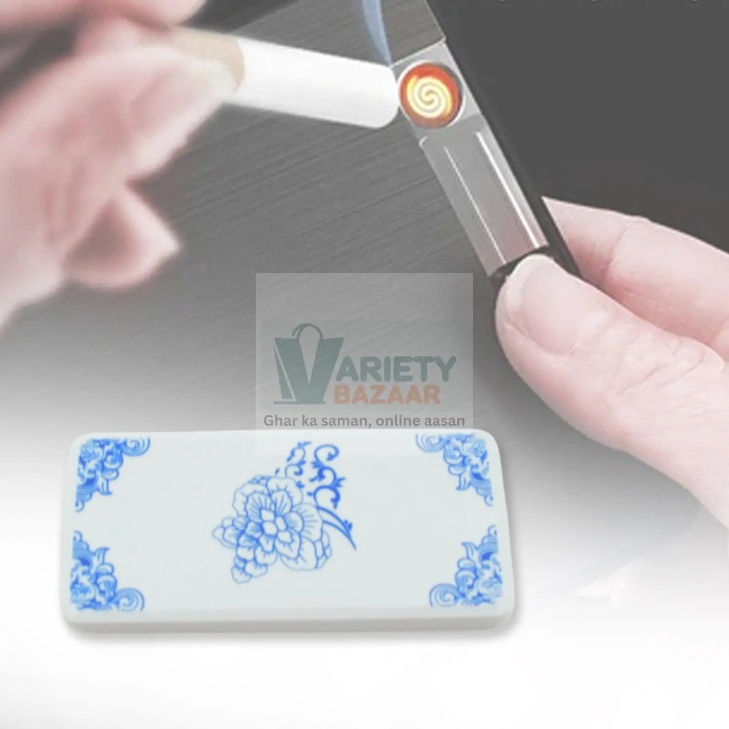 Stylish Electric USB Lighter for Men & Women, Regular Cigarettes Portable USB Rechargeable Flameless, Coil Slim Cigarette Lighter with Charging Cable, Windproof E lighter, Lighter for Smoking (1 Pc ) Variety Bazaar