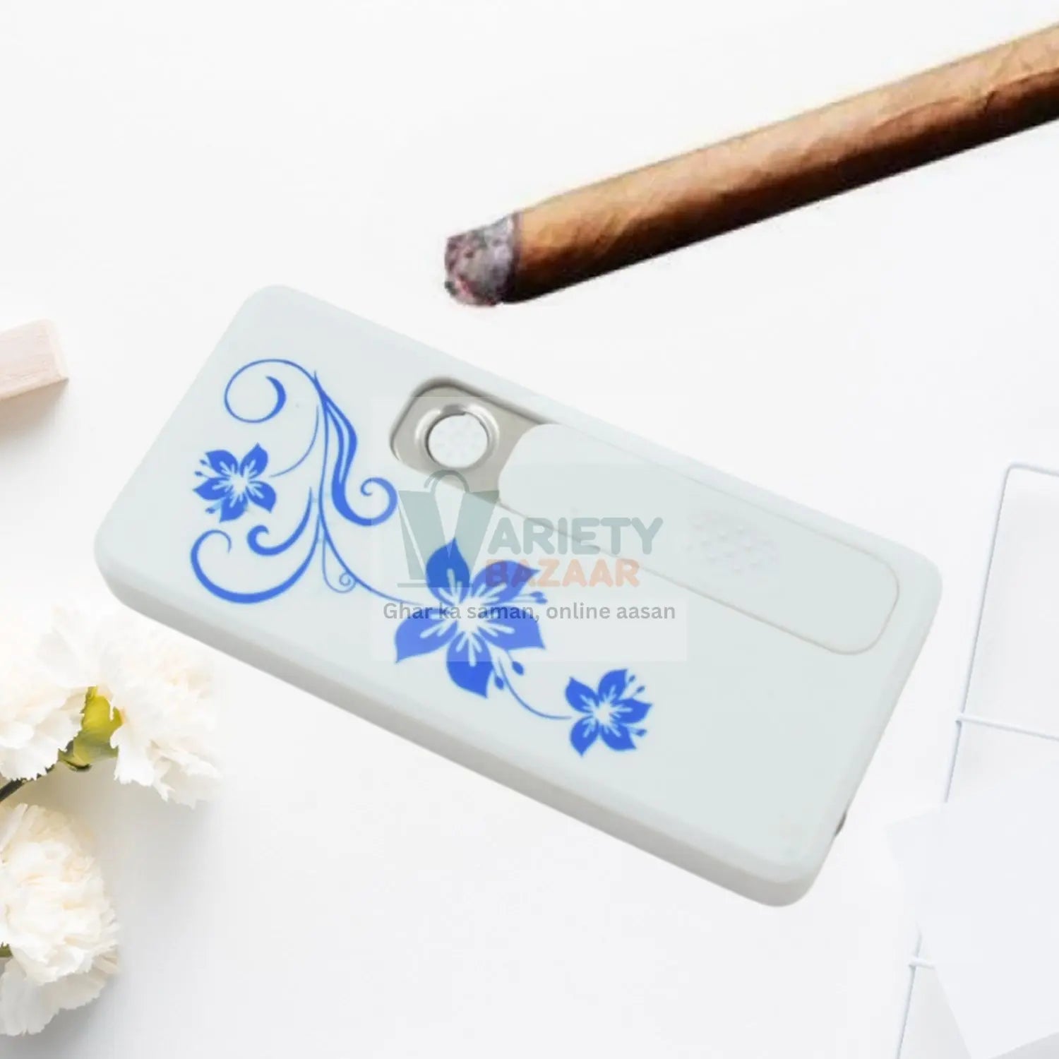 Stylish Electric USB Lighter for Men & Women, Regular Cigarettes Portable USB Rechargeable Flameless, Coil Slim Cigarette Lighter with Charging Cable, Windproof E lighter, Lighter for Smoking (1 Pc ) Variety Bazaar