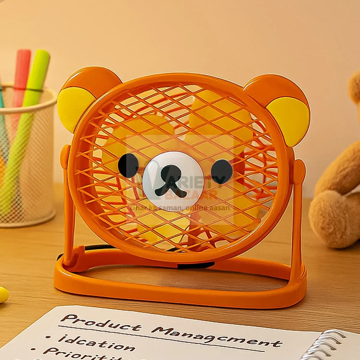 Stylish & Silent: Teddy Bear USB Fan for Any Space – Adjustable Cooling! Variety Bazaar