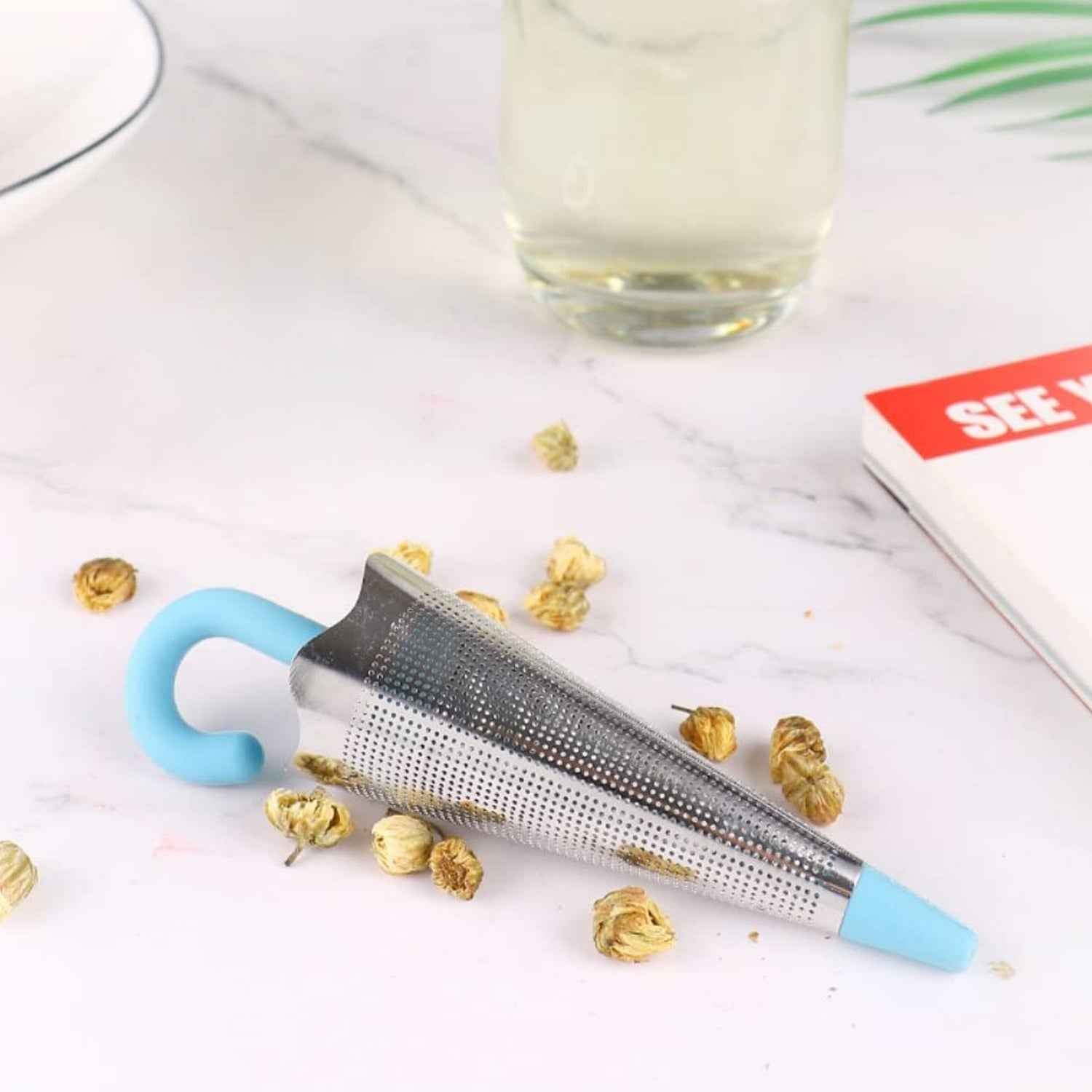 Reusable Cute Umbrella Tea Strainer Without Tray Stand (1 Pc Mix Color)