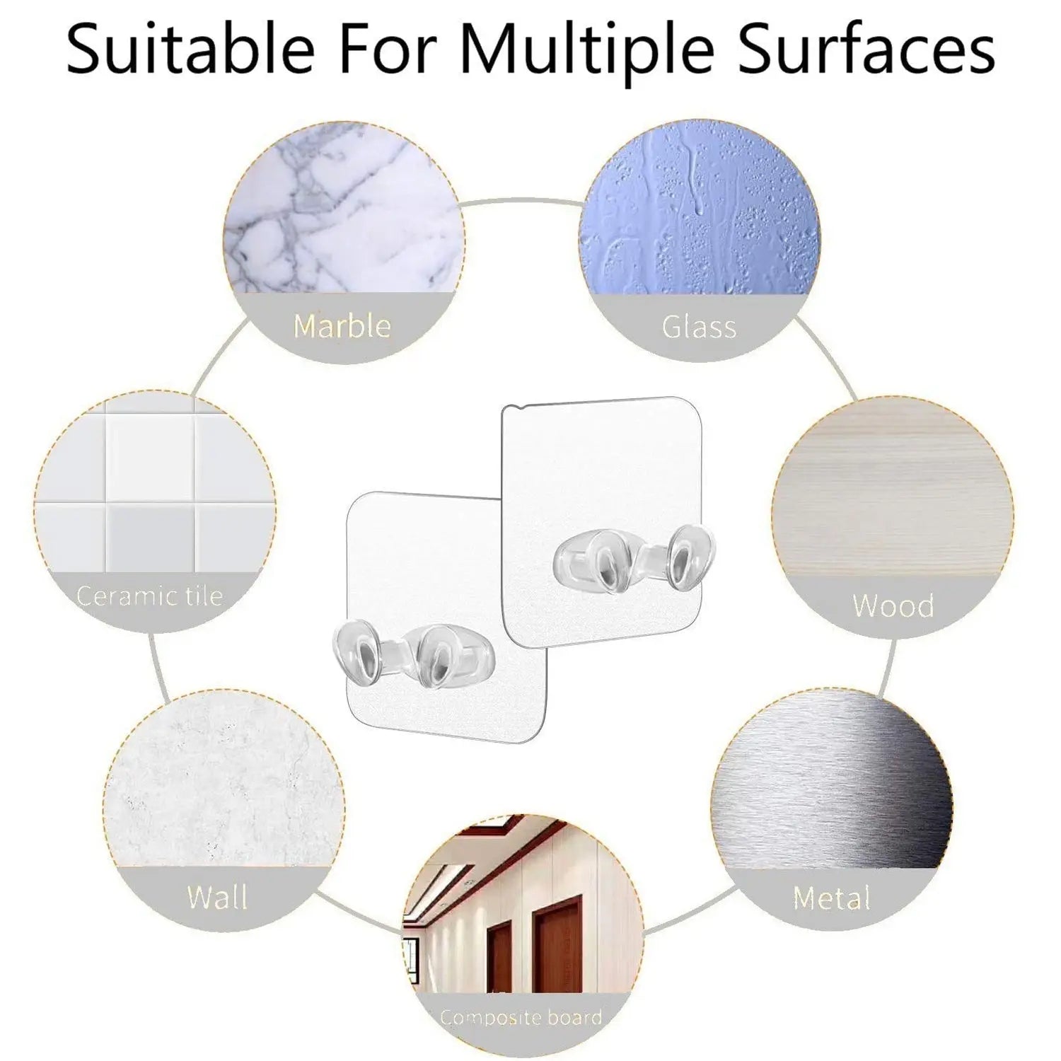 Transparent Self-Adhesive Wall Hook – Drill-Free, Waterproof & Oil-Proof for Toothbrush, Socket (1 Pc) Variety Bazaar