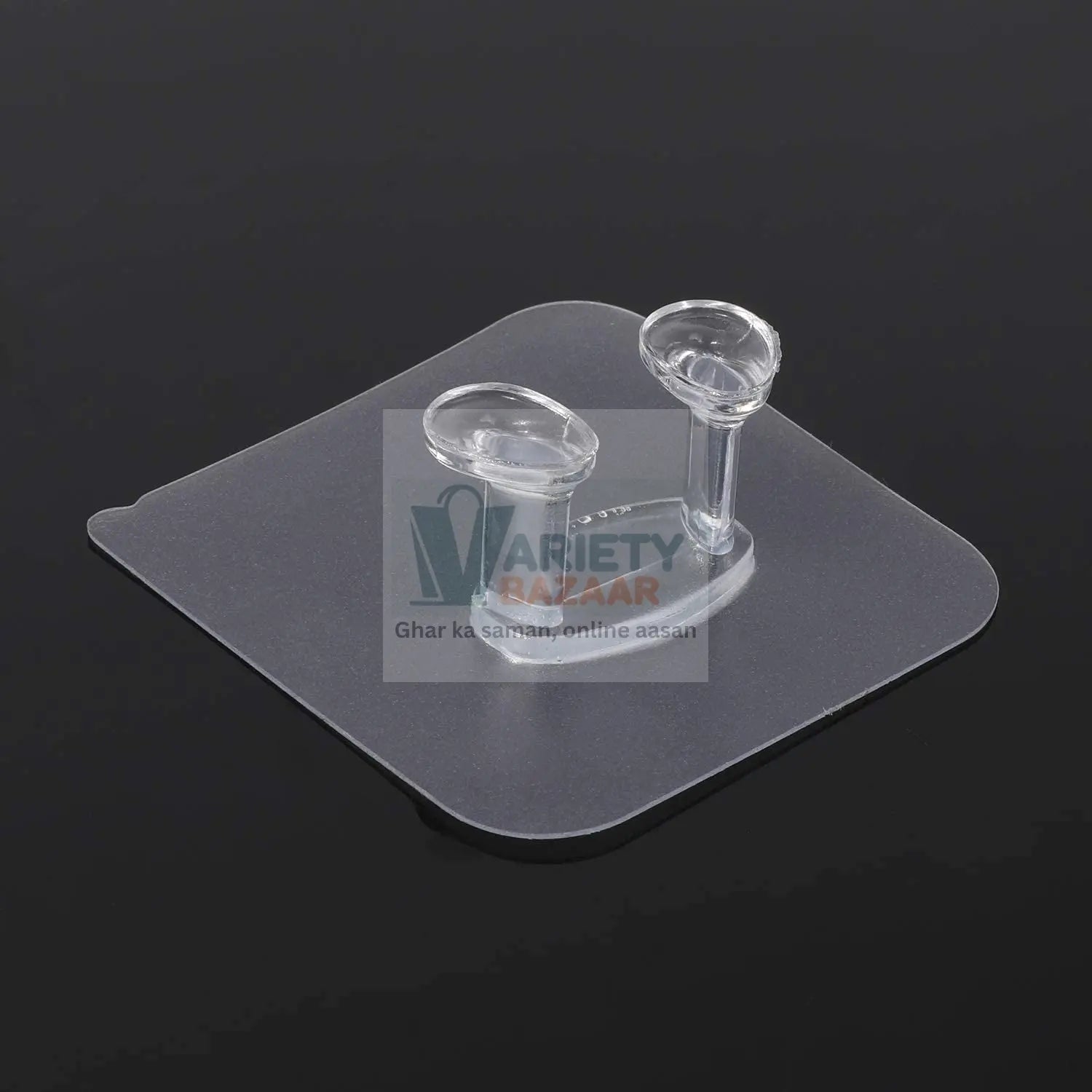 Transparent Self-Adhesive Wall Hook – Drill-Free, Waterproof & Oil-Proof for Toothbrush, Socket (1 Pc) Variety Bazaar