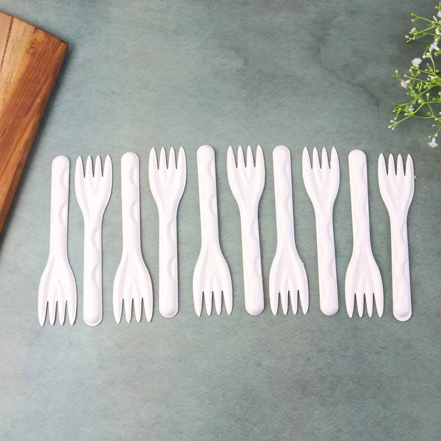 Compostable Bagasse Fork 10 Pcs Pack
