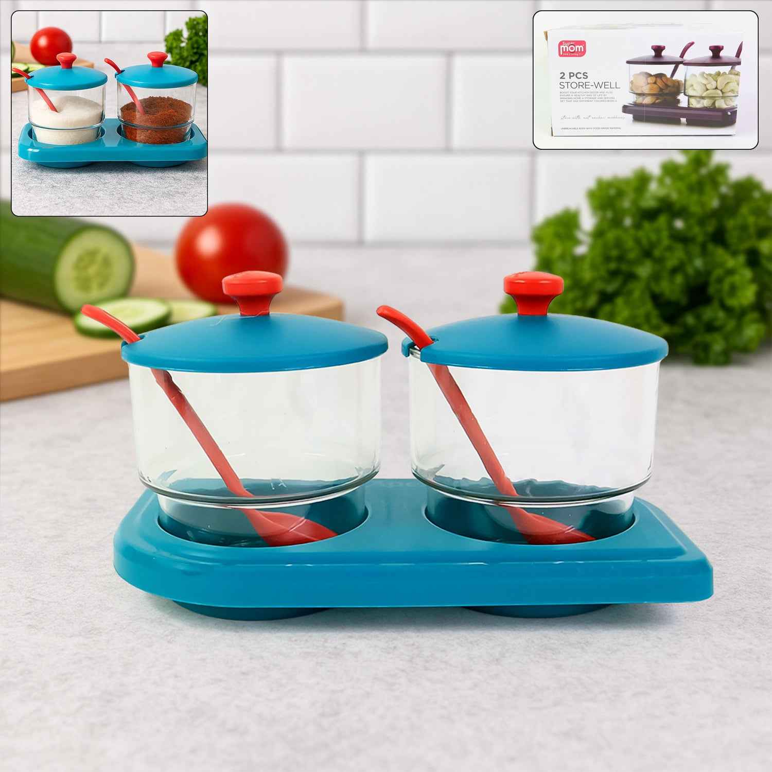 Supermom Storewell Multipurpose Spice And Condiment Container Set (2 Pc)