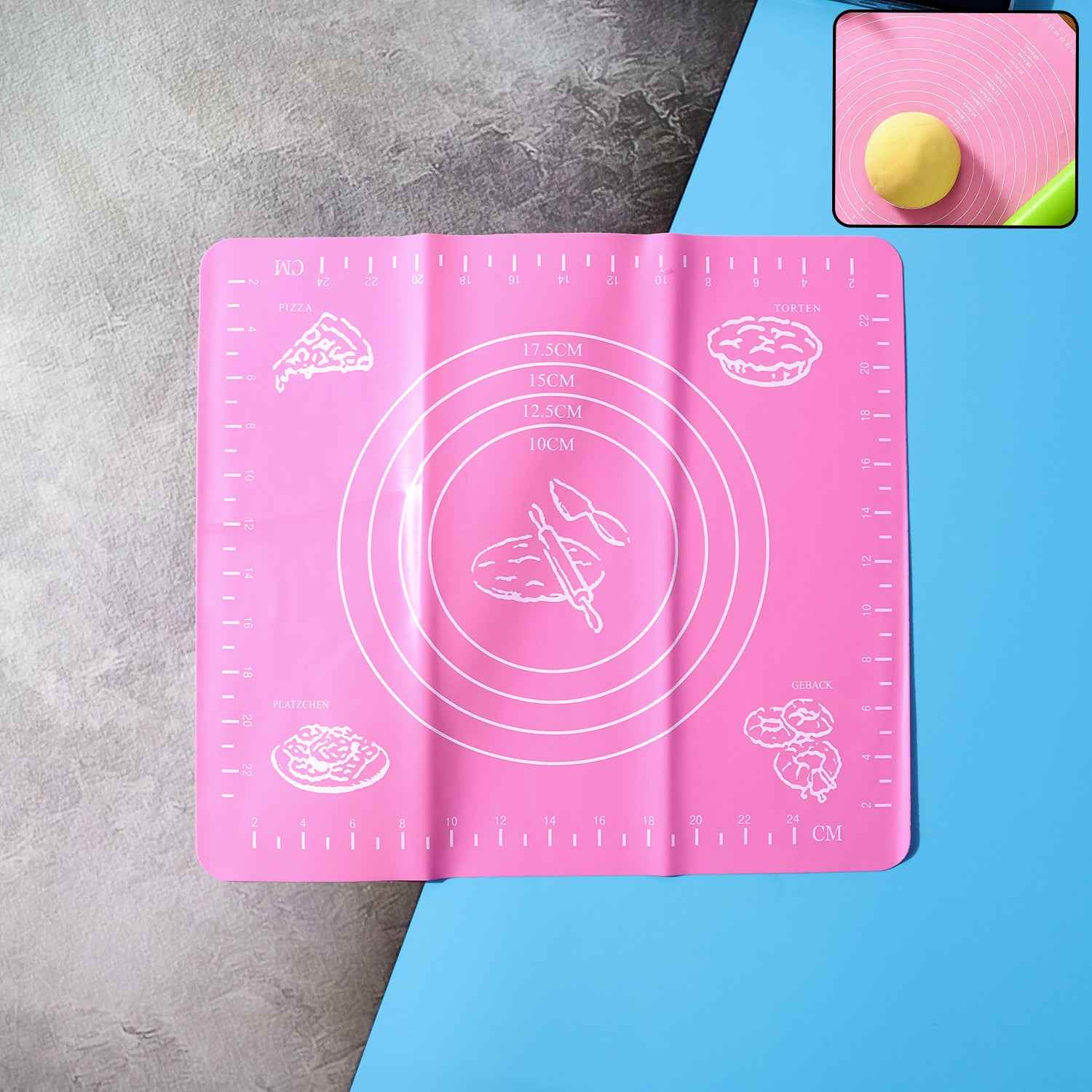 Non-stick Dough Rolling Baking Mat - (1 Pc 29x26 Cm)