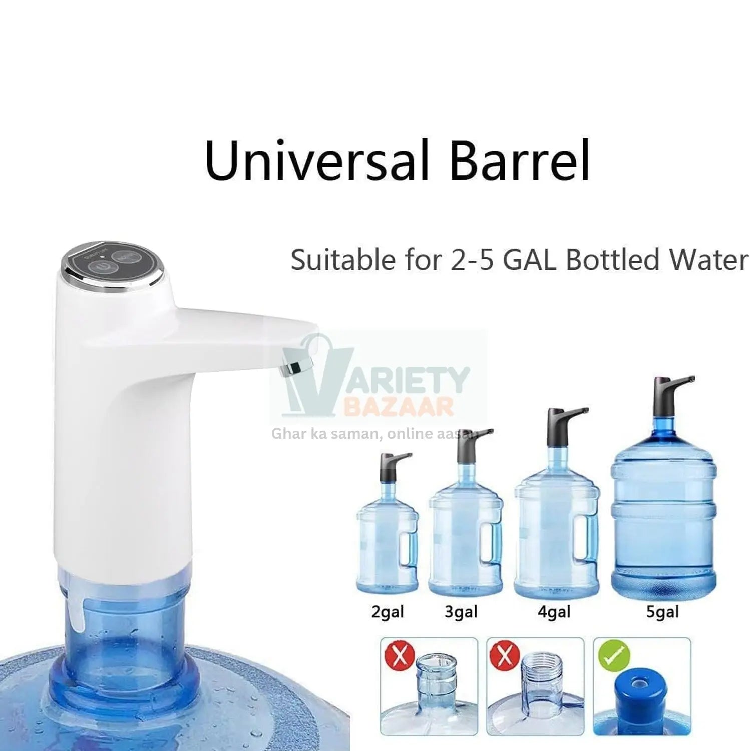 USB Electric Water Dispenser Pump, Portable Bottle Pump for Home & Travel Use Variety Bazaar