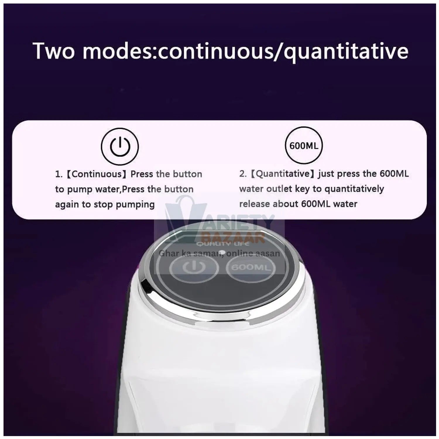 USB Electric Water Dispenser Pump, Portable Bottle Pump for Home & Travel Use Variety Bazaar