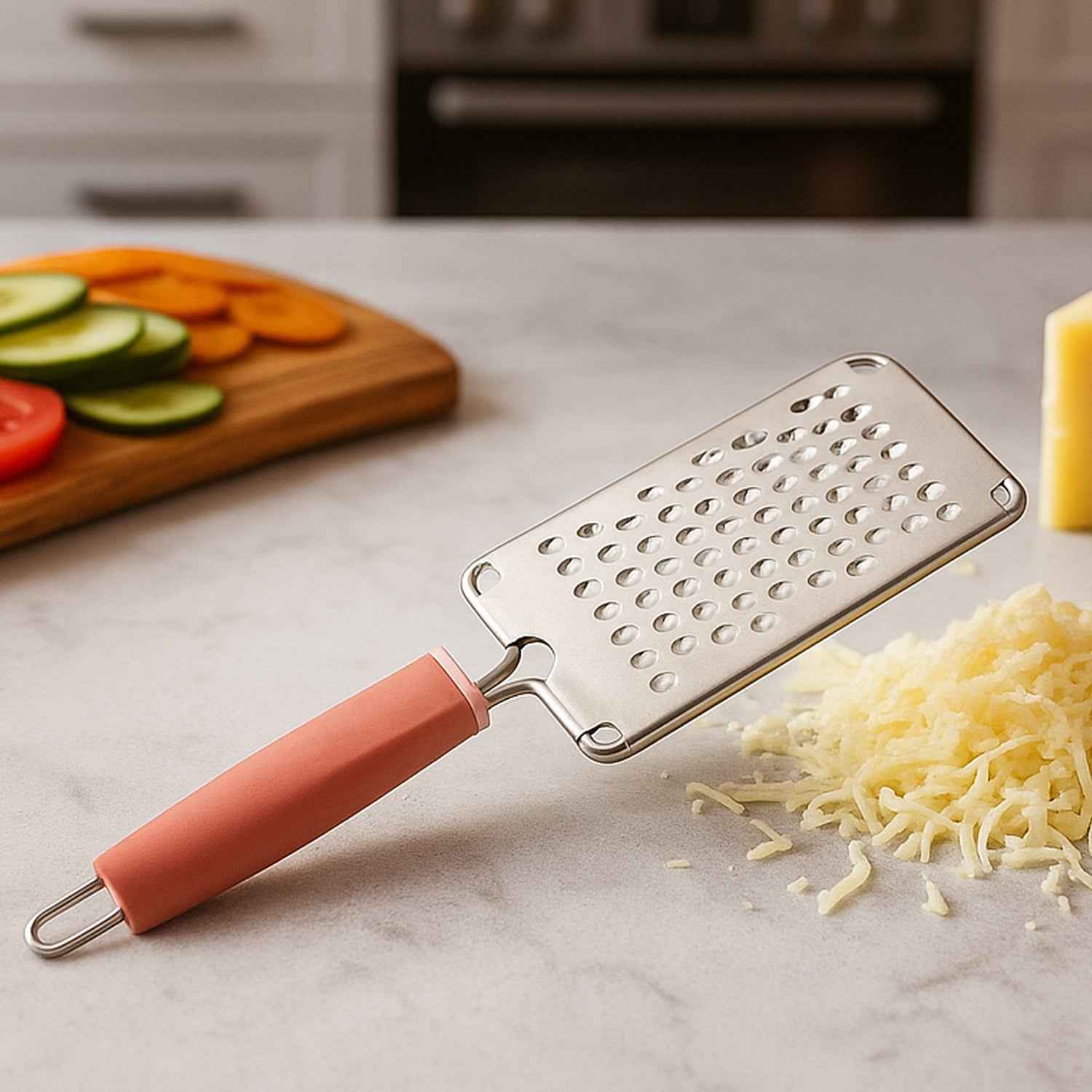 Supermom Stainless Steel Multipurpose Vegetable And Cheese Grater With Soft Grip Handle (1 Pc)