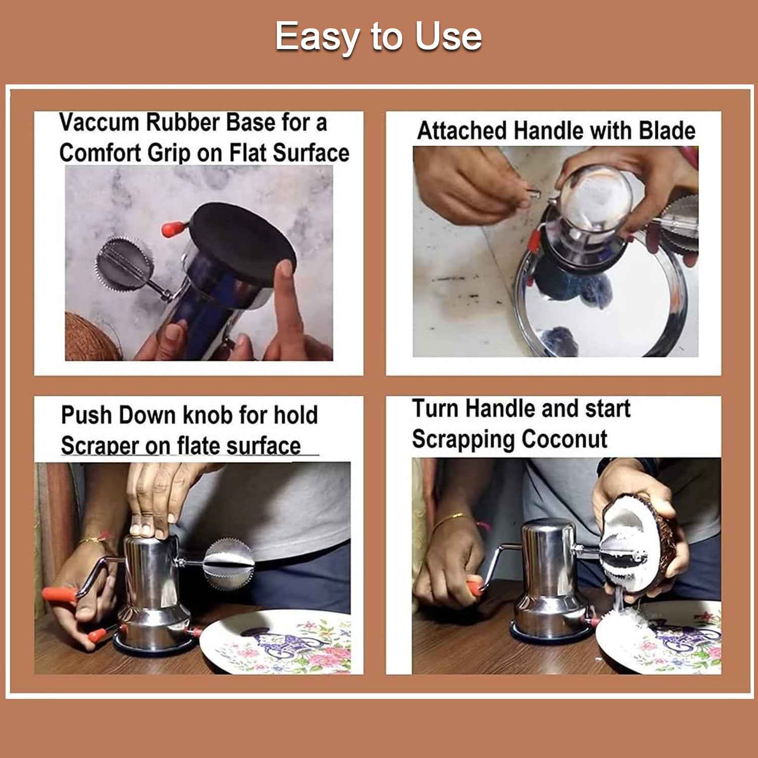 5216 Coconut Scrapers Machine Manual Steel For Home Kitchen Use